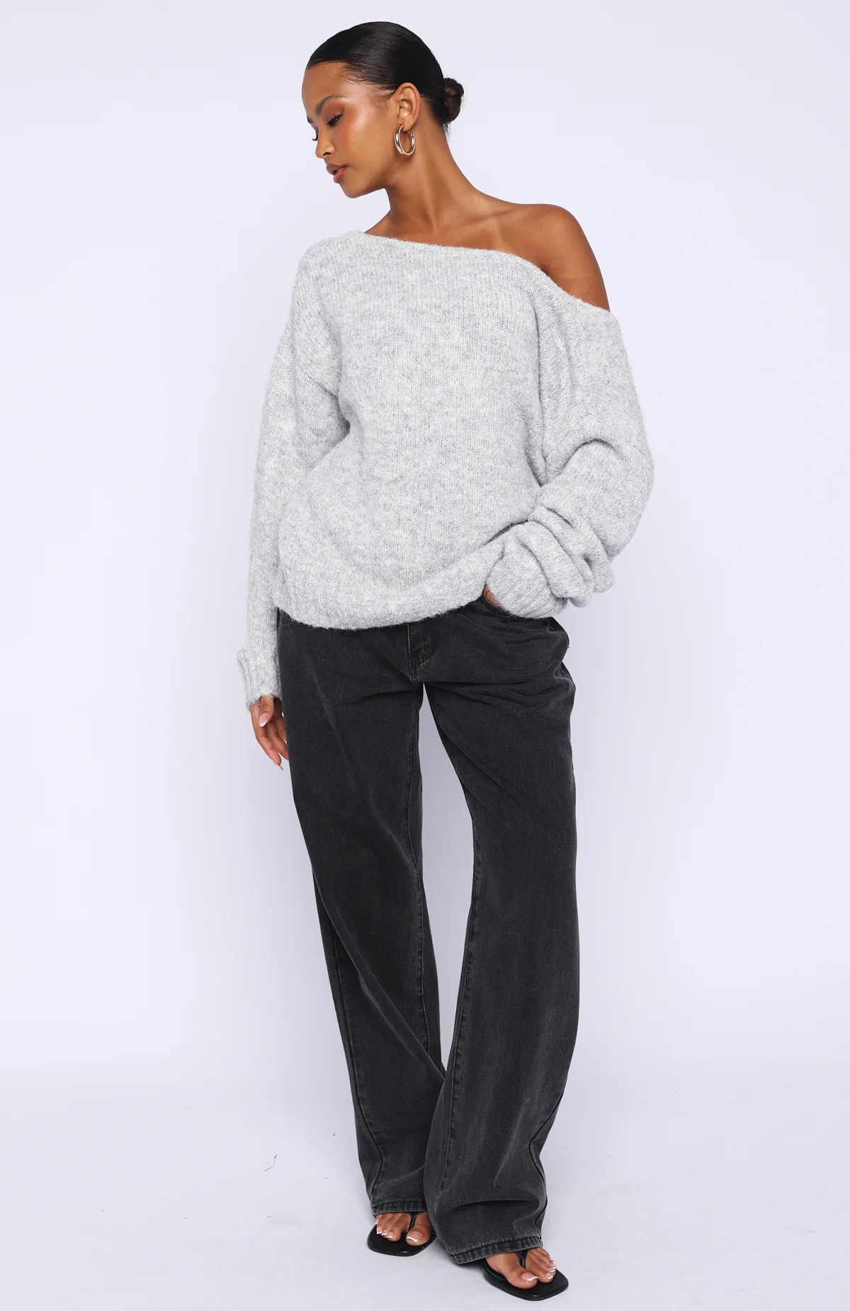 Softer Love Knit Sweater Grey Marle - Image 6