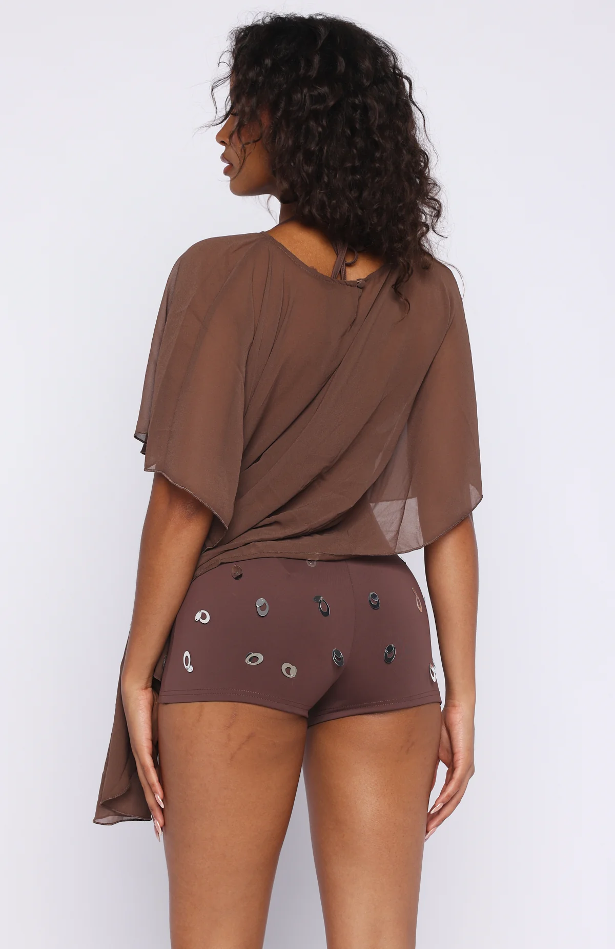 Solar Shade Sequin Shorts Toasted Coconut - Image 5