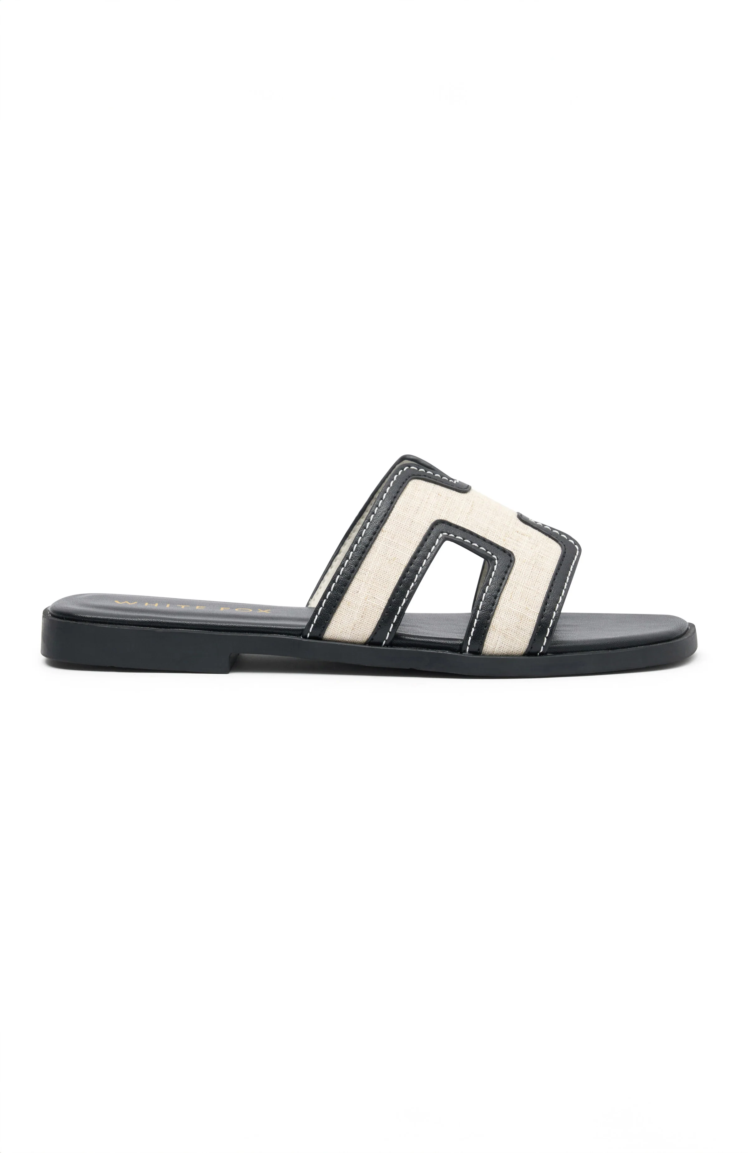 Sophia Canvas Sandals Black/Natural - Image 2