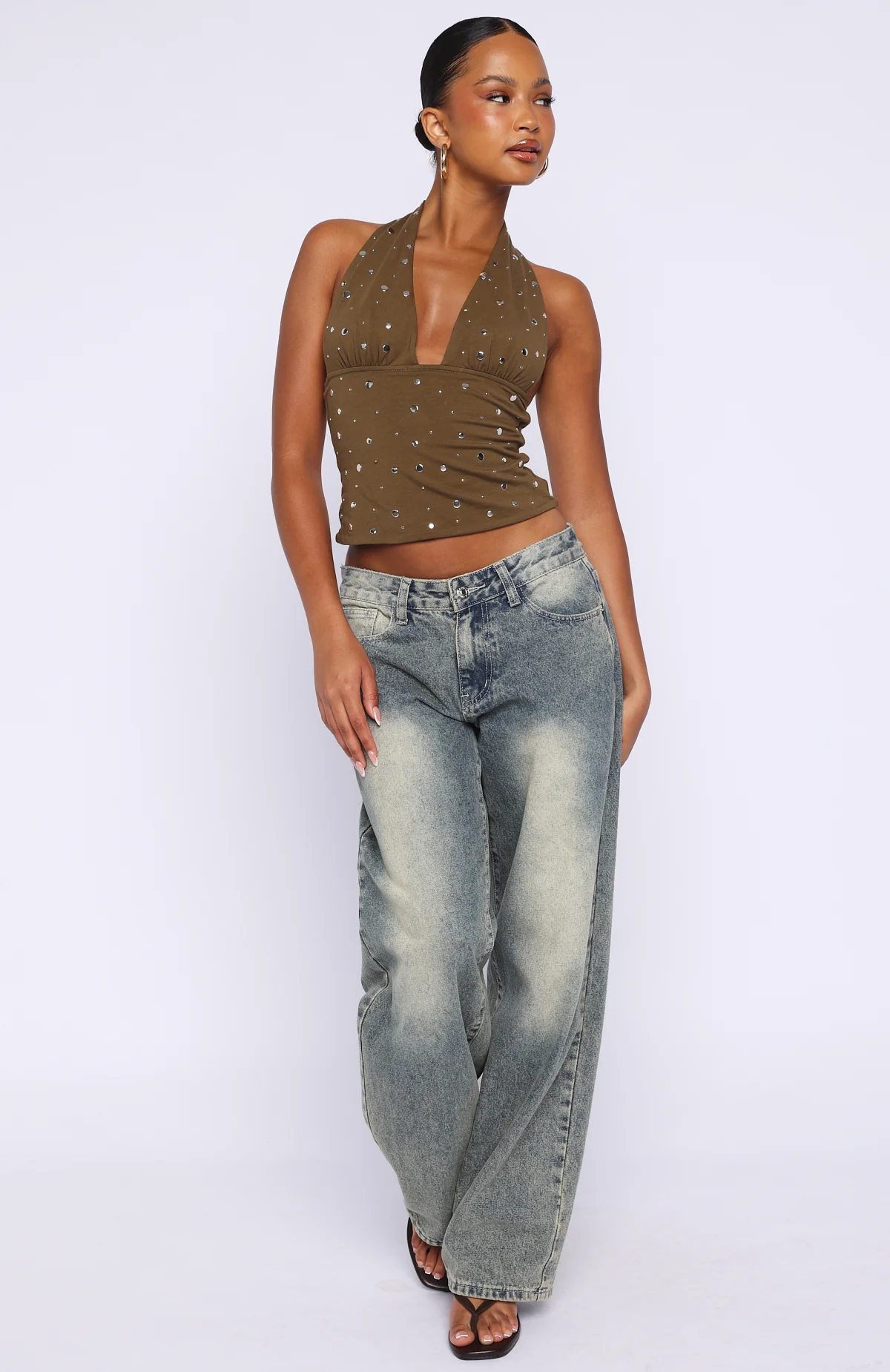 Spotlight Moment Halter Top Sage - Image 5