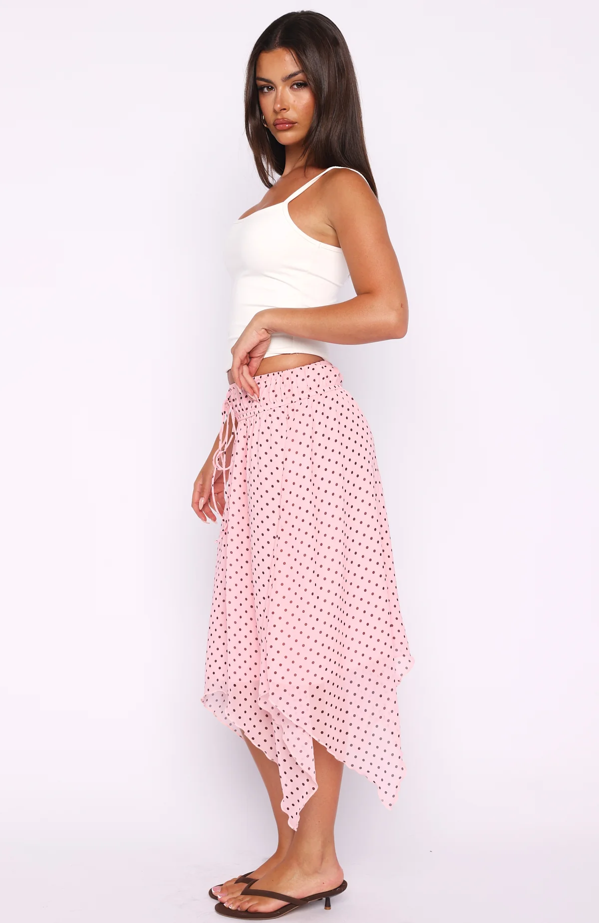 Static Soul Midi Skirt Pink Polka Dot - Image 3