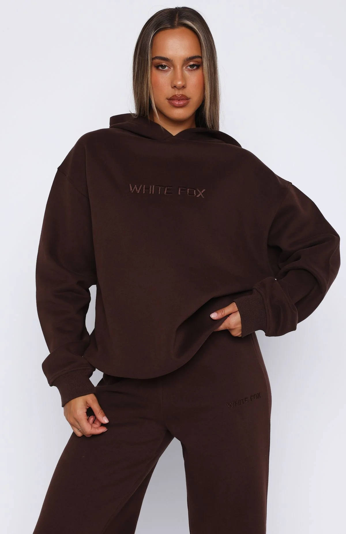 Stay Lifted Oversized Hoodie Bitter Chocolate - Image 2