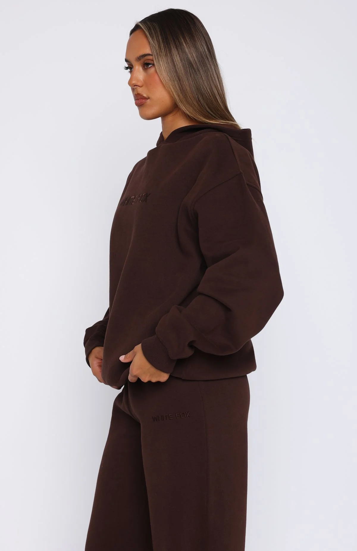 Stay Lifted Oversized Hoodie Bitter Chocolate - Image 3