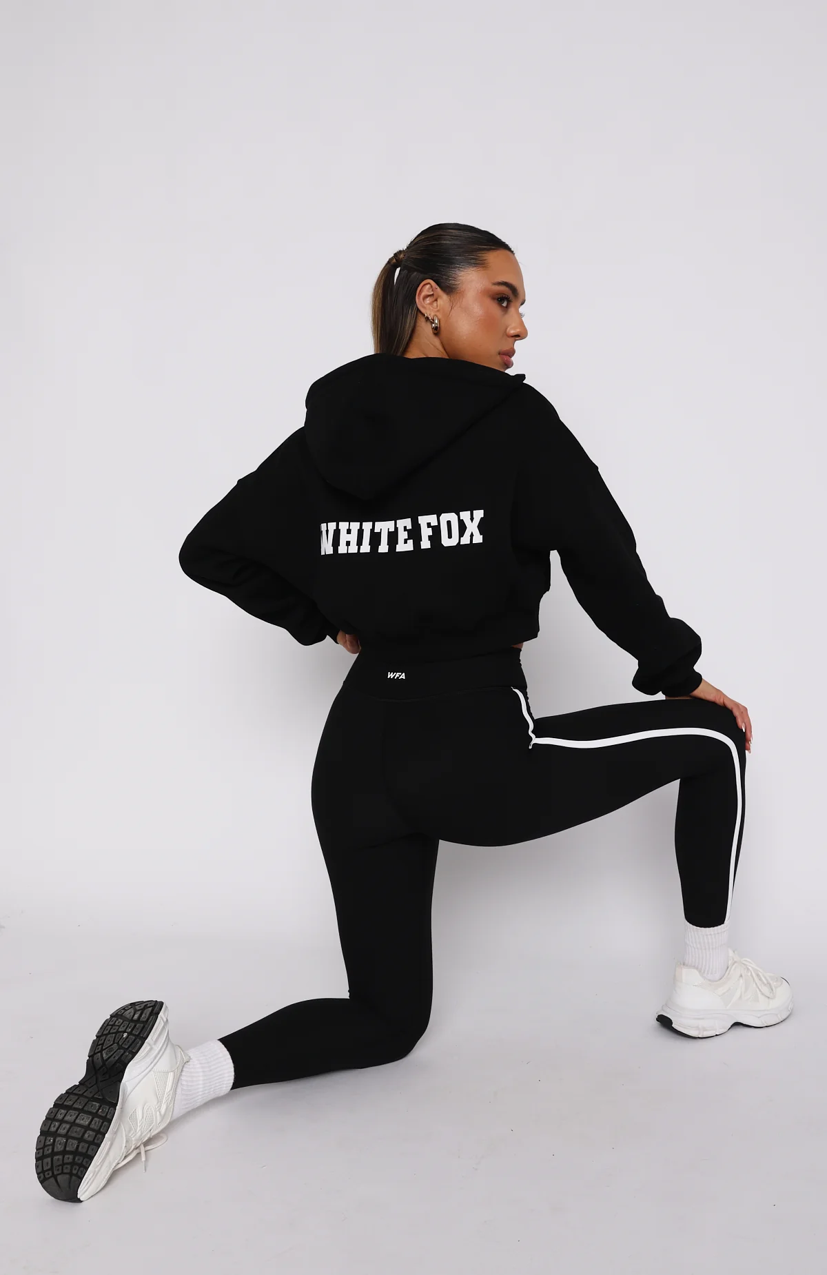Stepping Out Cropped Hoodie Black - Image 5