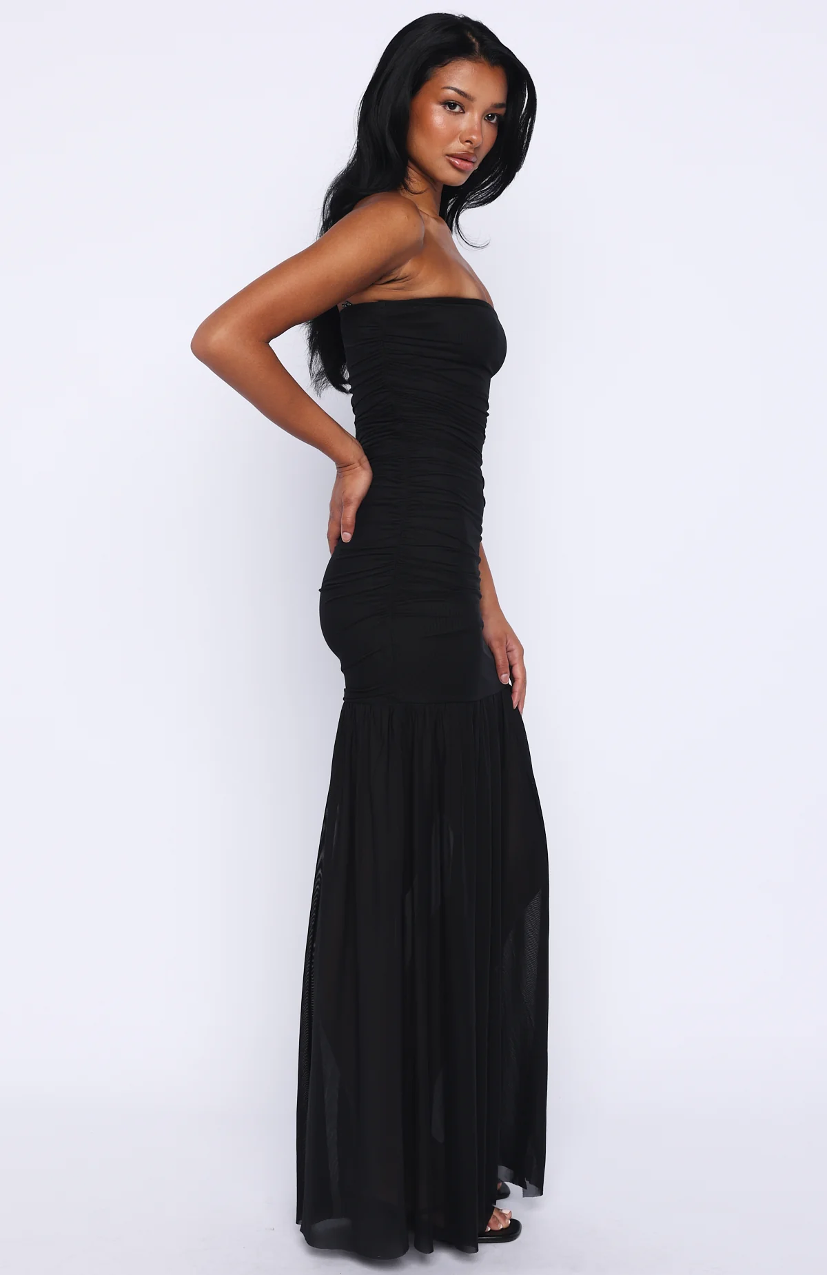 Stop The Show Strapless Maxi Dress Black - Image 3