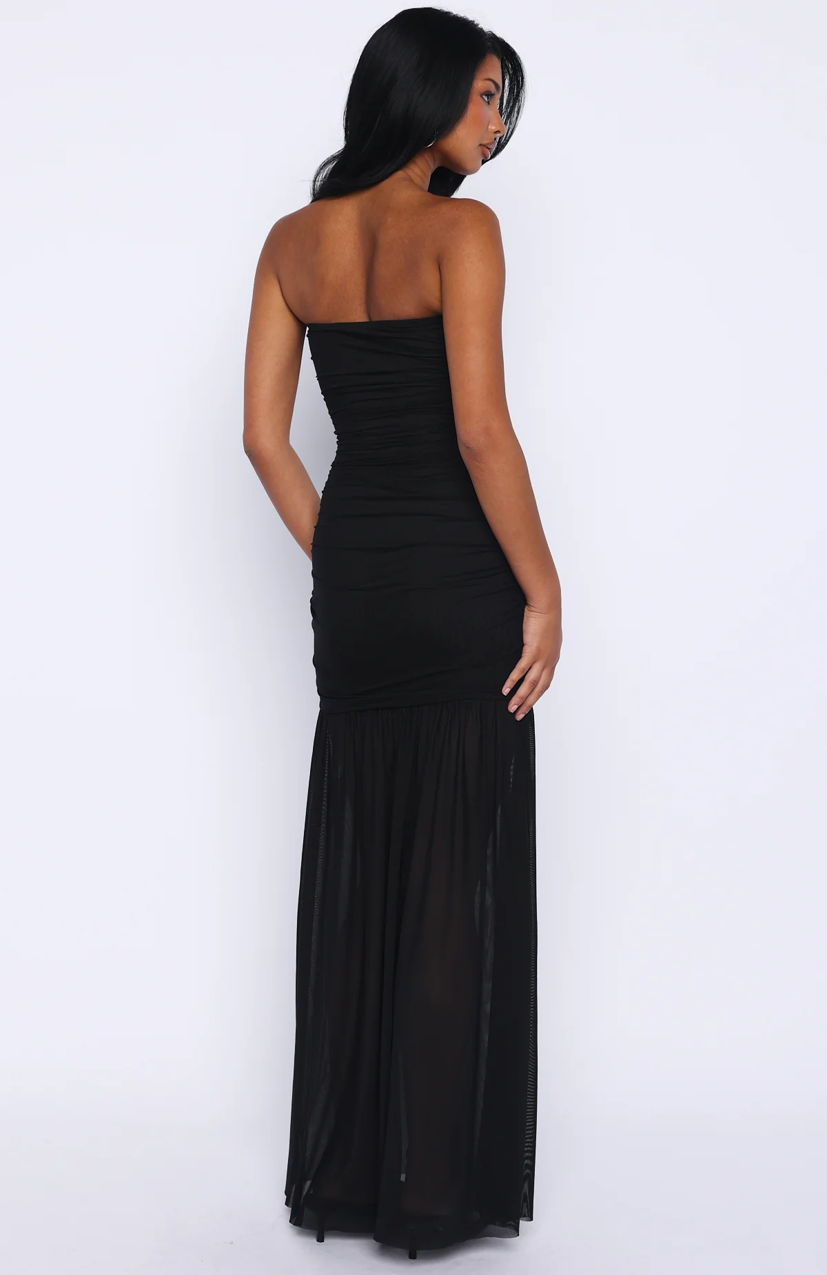 Stop The Show Strapless Maxi Dress Black - Image 4