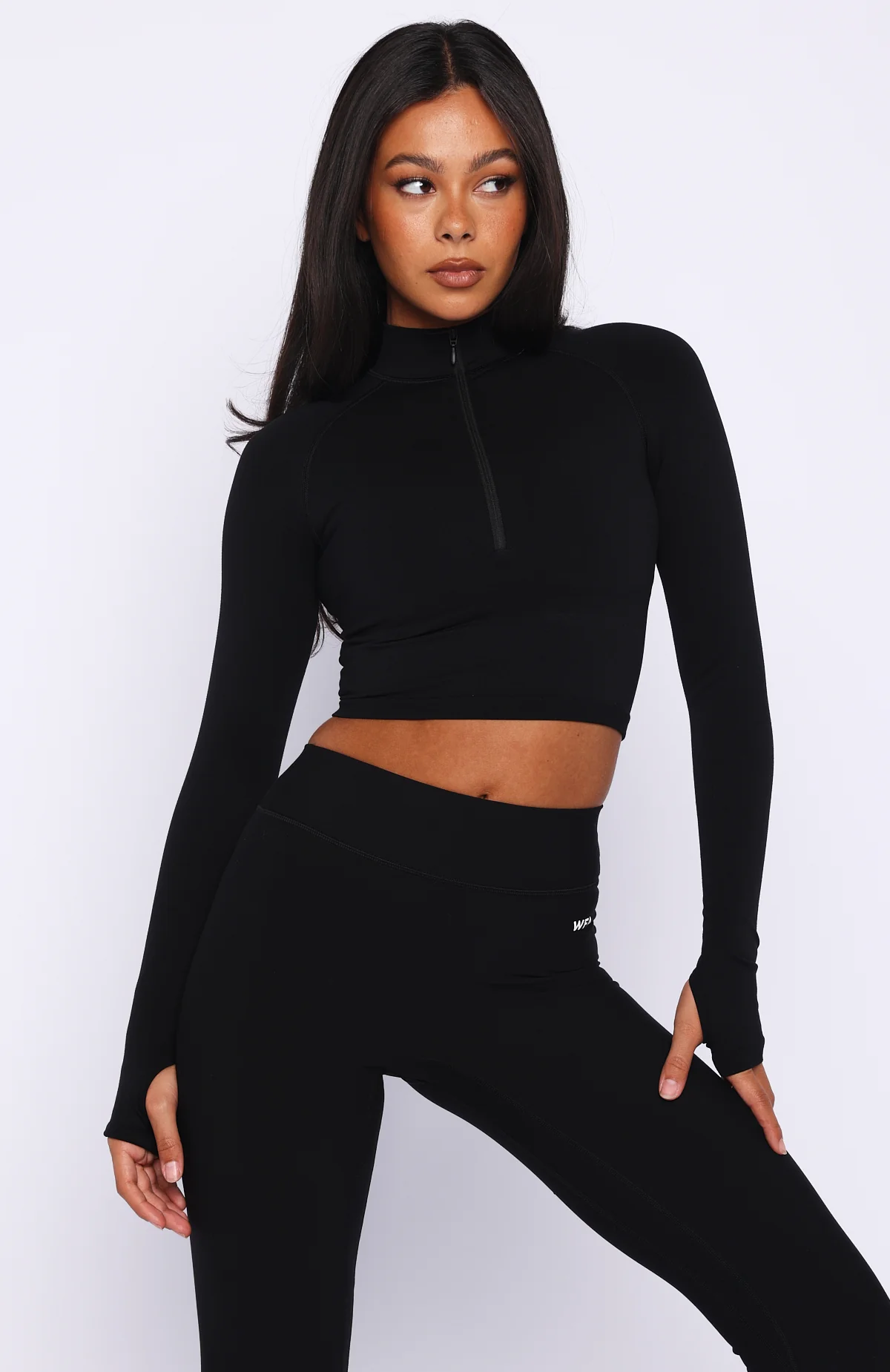 Stride Seamless Zip Long Sleeve Black - Image 2