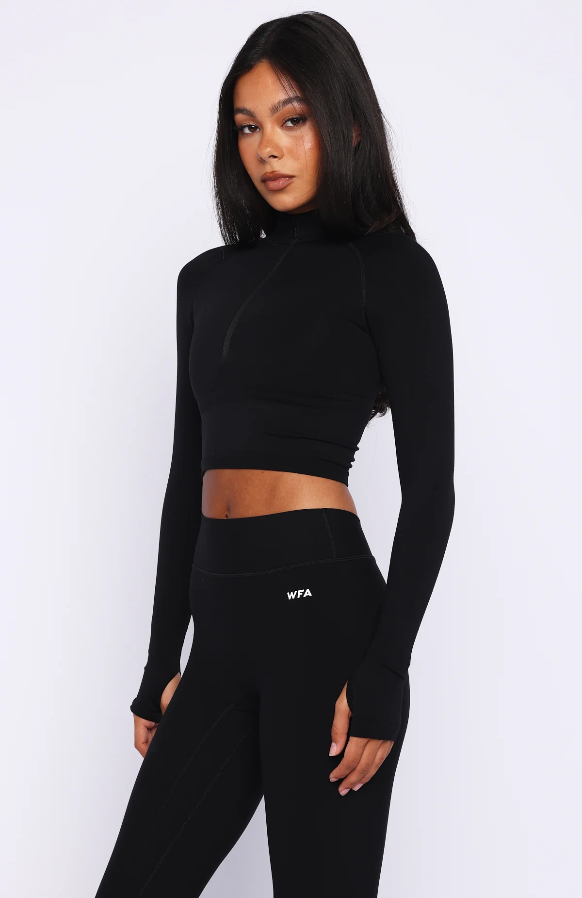 Stride Seamless Zip Long Sleeve Black - Image 3