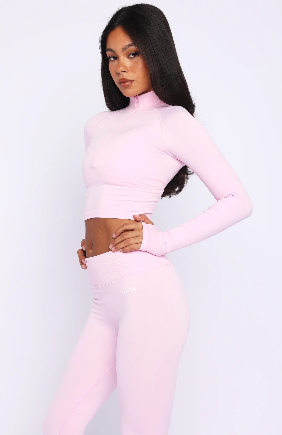 Stride Seamless Zip Long Sleeve Marshmallow - Image 4