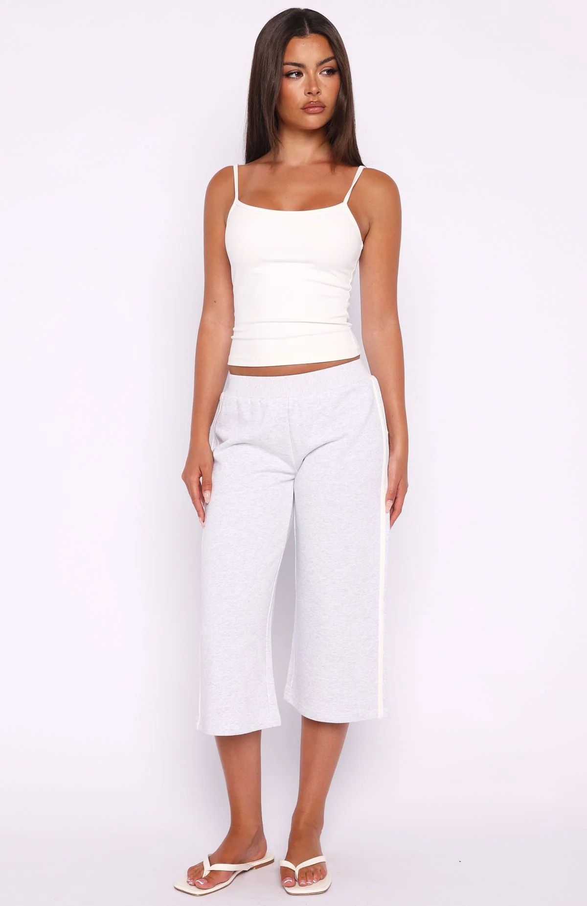 Stuck In A Daze Capri Track Pants Grey Marle - Image 2