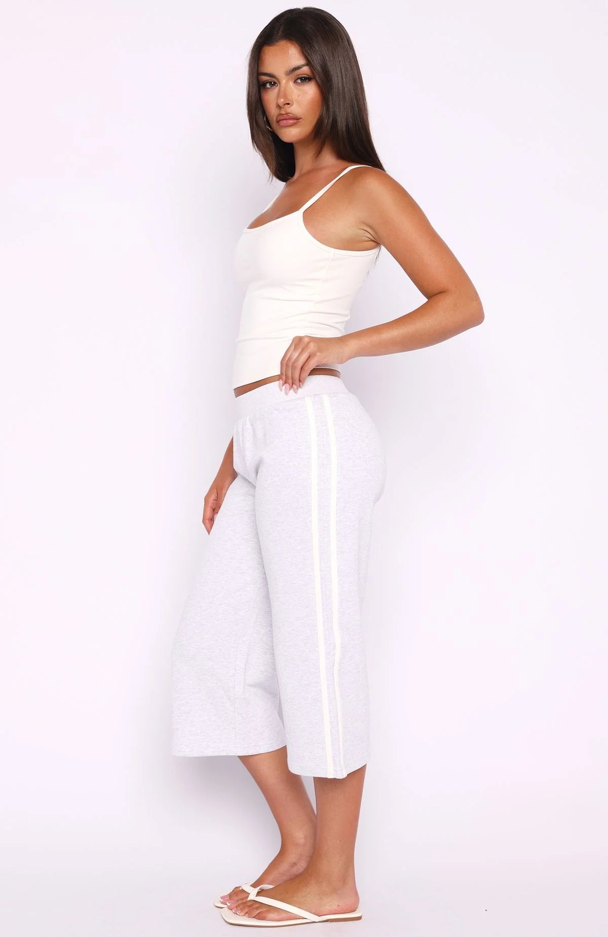 Stuck In A Daze Capri Track Pants Grey Marle - Image 3