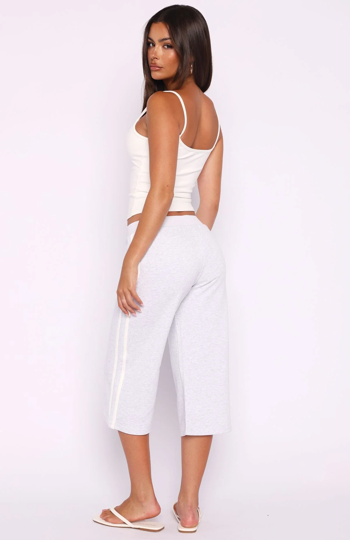 Stuck In A Daze Capri Track Pants Grey Marle - Image 4