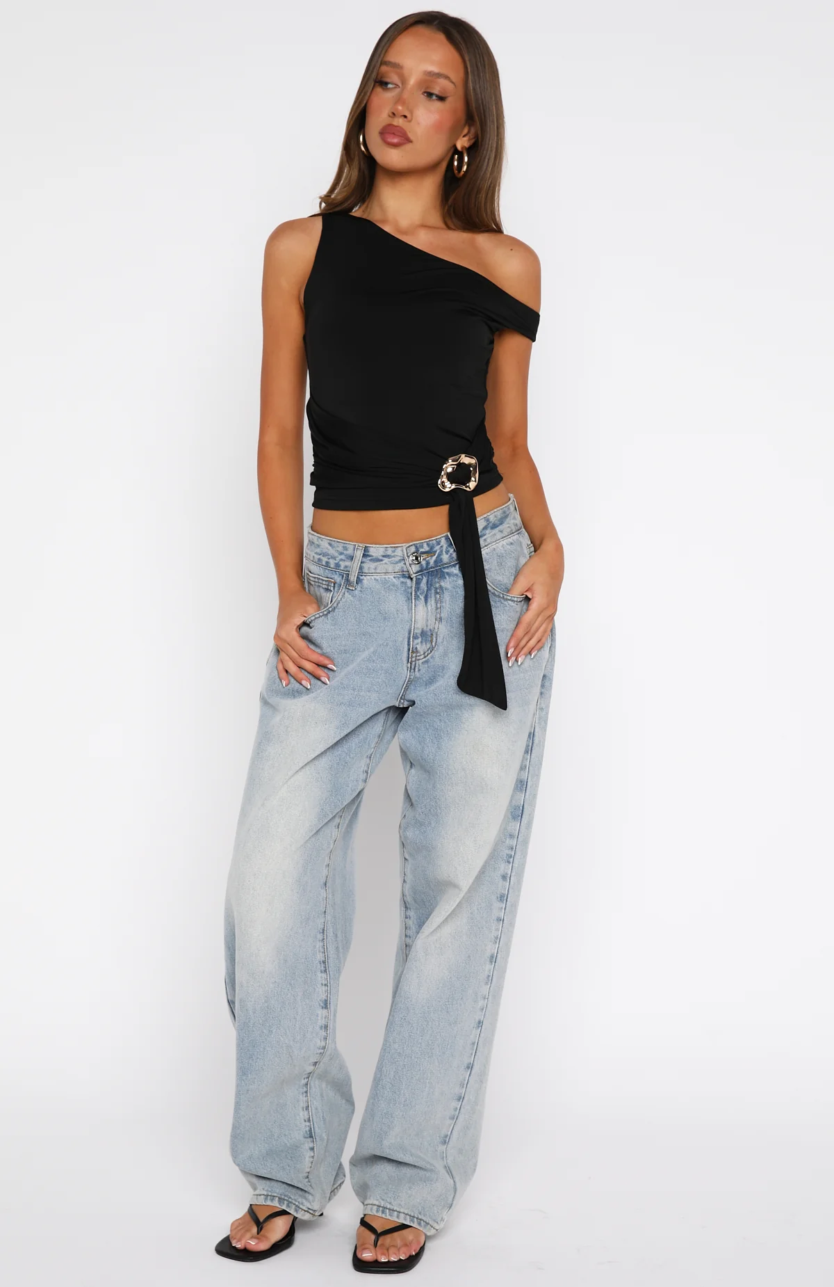Stuck In A Dream Off Shoulder Top Black - Image 6