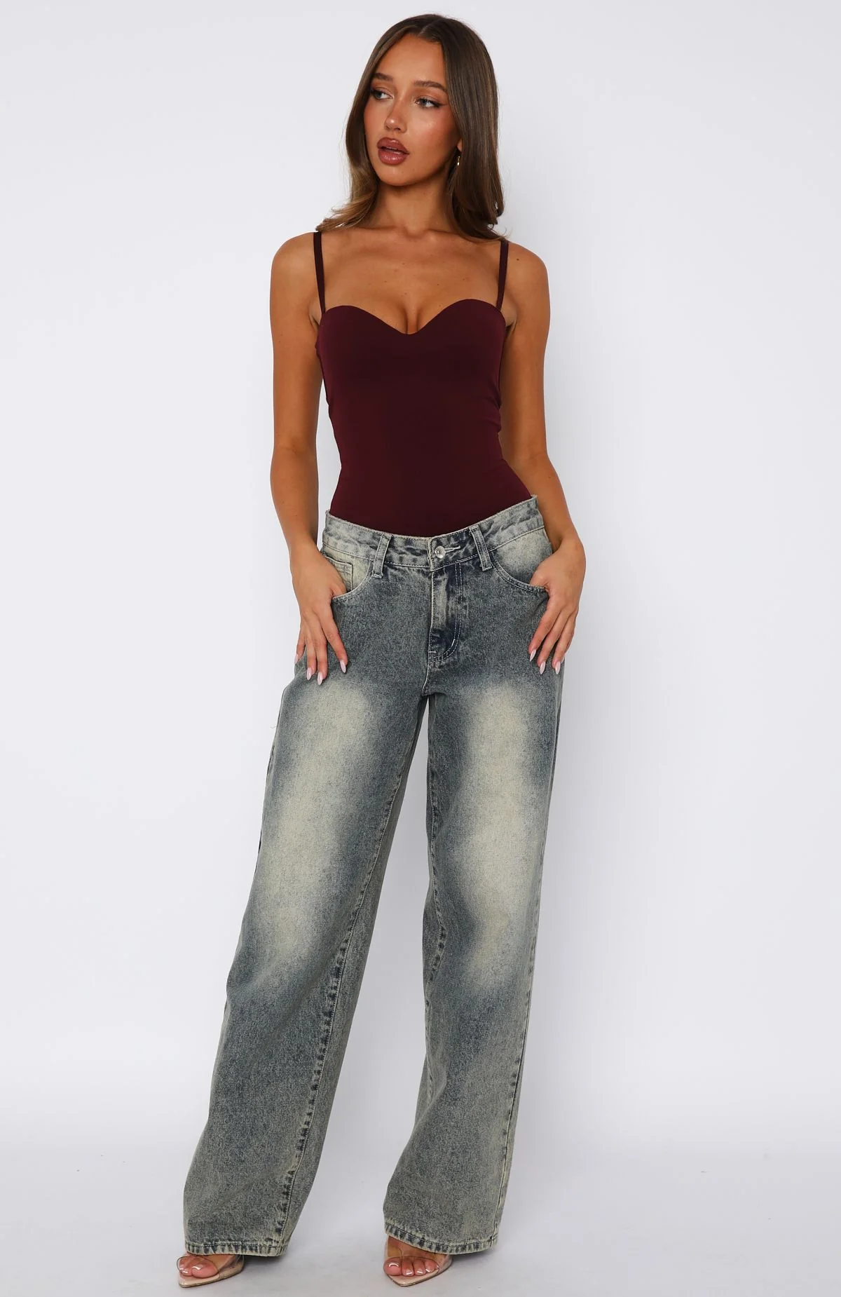 Stuck To You Bodysuit Wine - Image 7