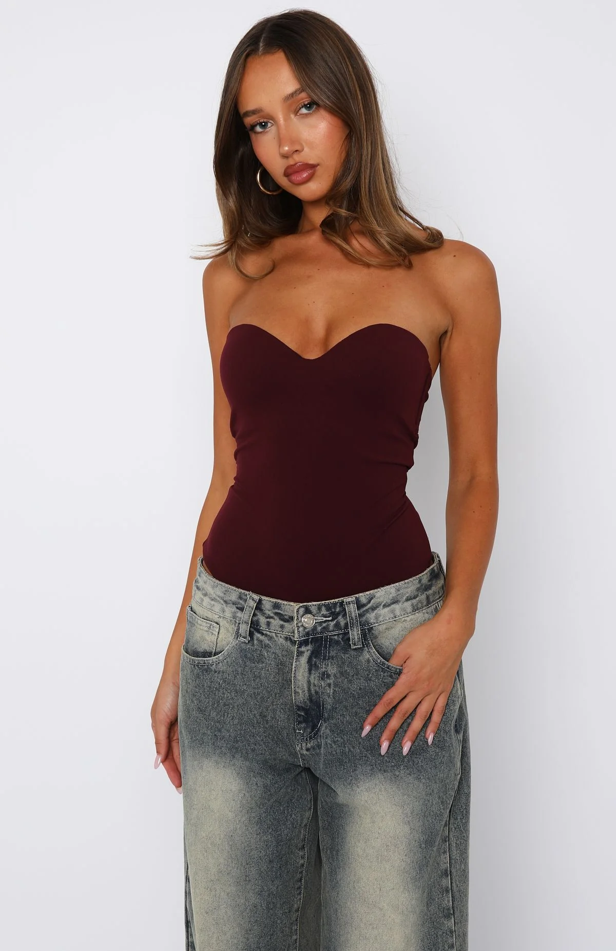 Stuck To You Bodysuit Wine - Image 8