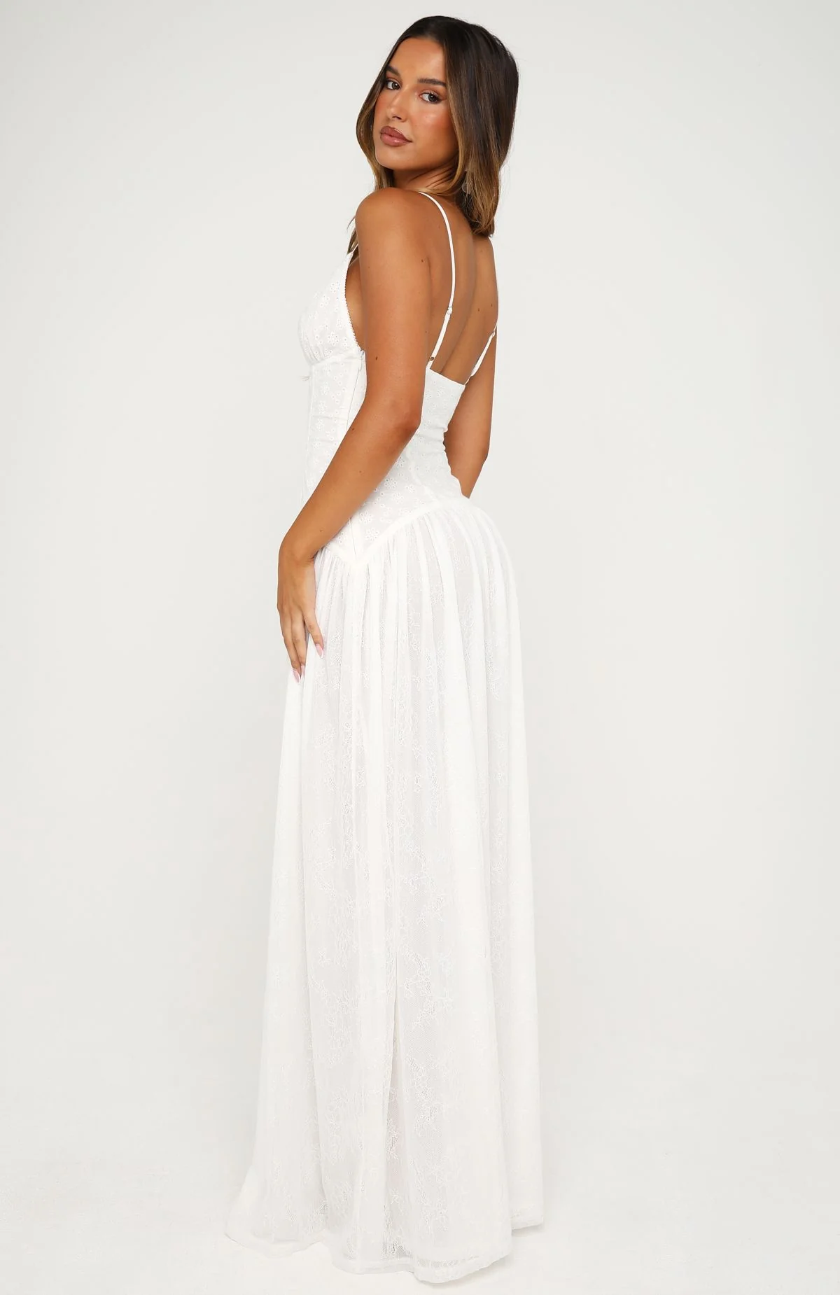 Sultry Shore Broderie Maxi Dress Off White - Image 5