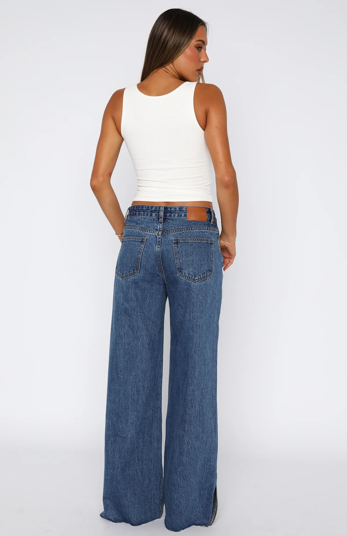 Summer Mid Rise Wide Leg Jeans Admiral Blue - Image 4