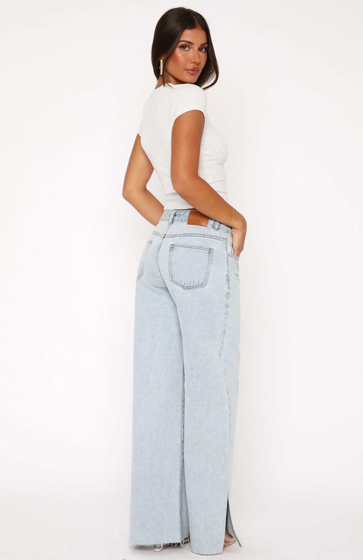 Summer Mid Rise Wide Leg Jeans Glacier Blue - Image 4