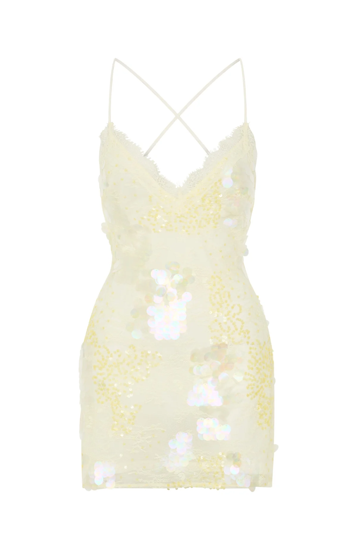 Sunset Swoon Sequin Mini Dress Lemon - Image 6