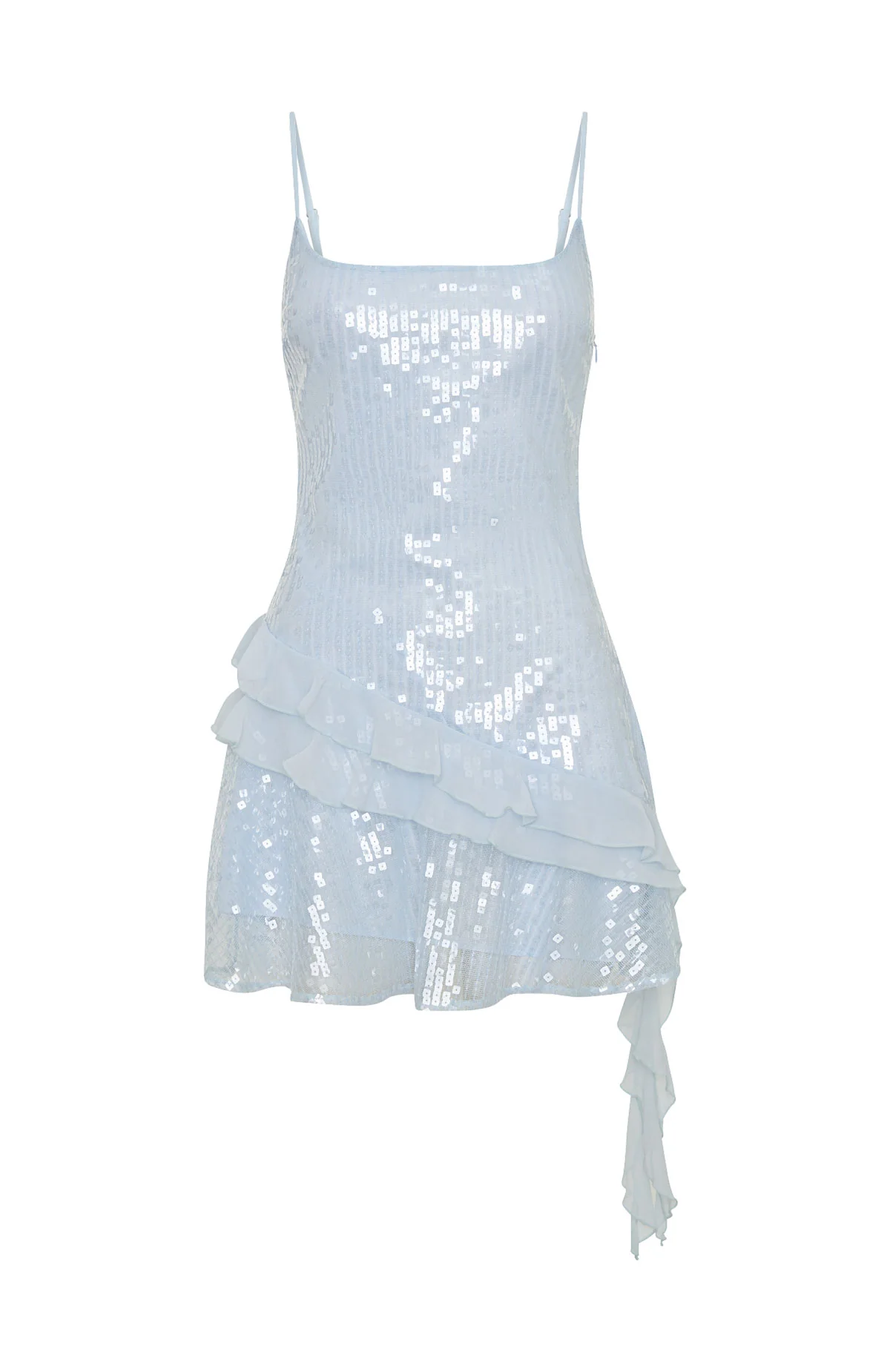 Supernova Sequin Mini Dress Ice Blue - Image 7