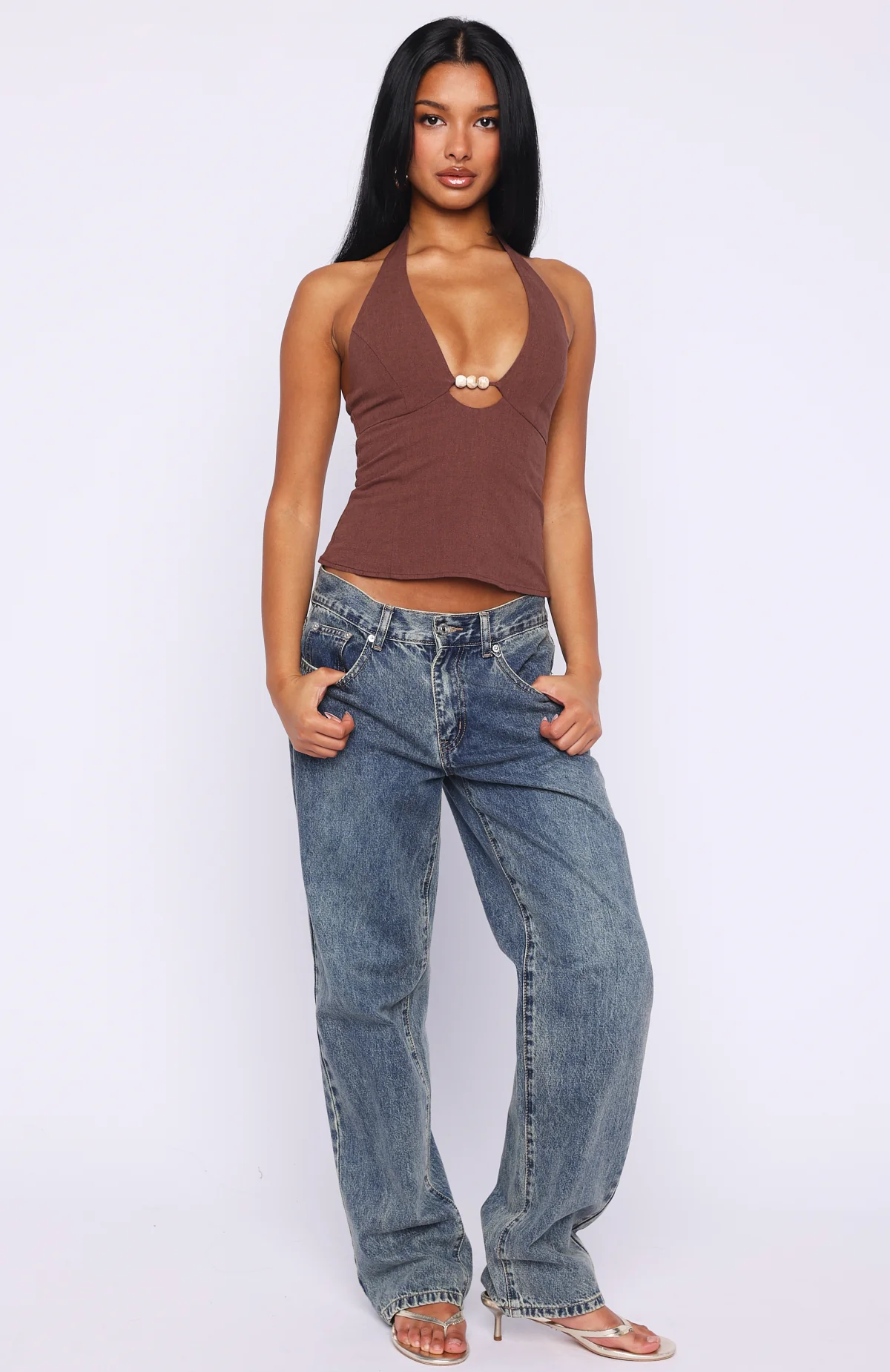Sweet All Over Halter Top Chocolate - Image 5