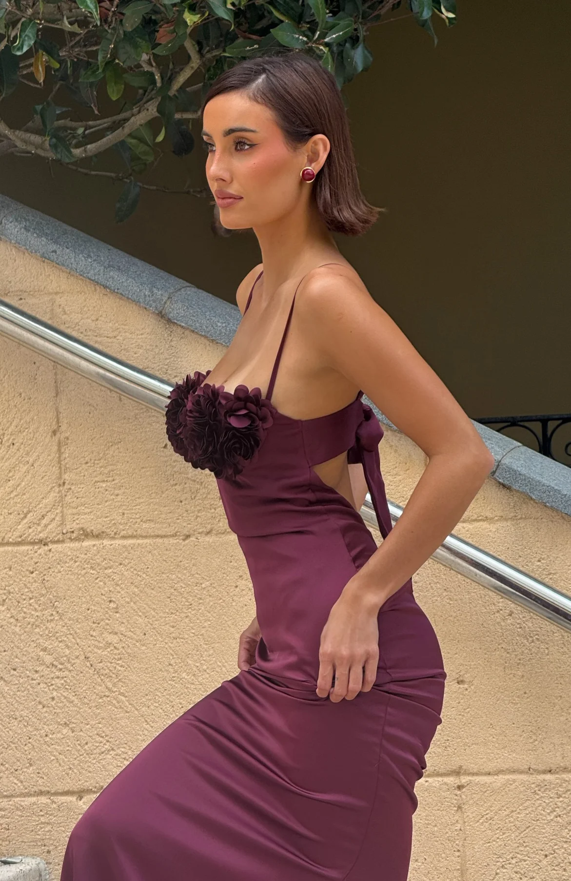 Sweet Petal Maxi Dress Burgundy - Image 6