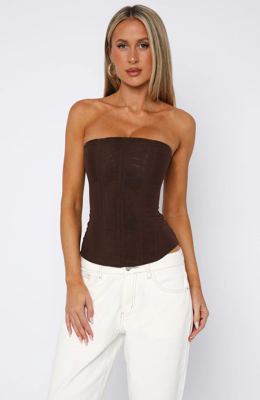 Tell Me A Secret Strapless Bustier Chocolate - Image 3