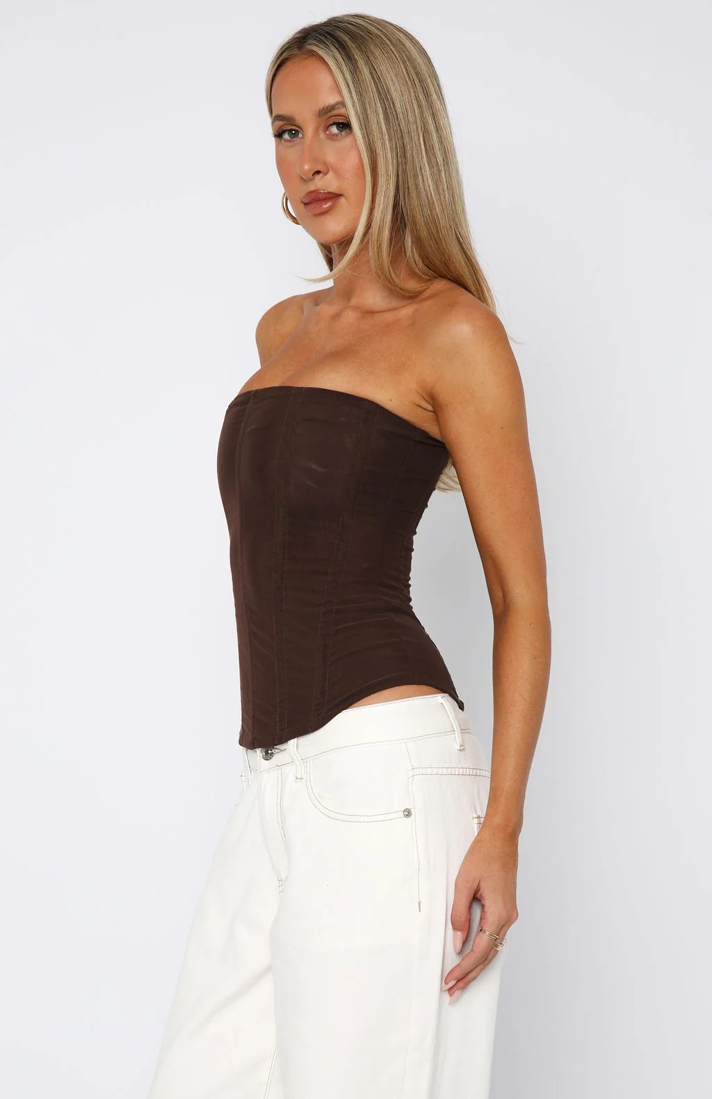 Tell Me A Secret Strapless Bustier Chocolate - Image 4