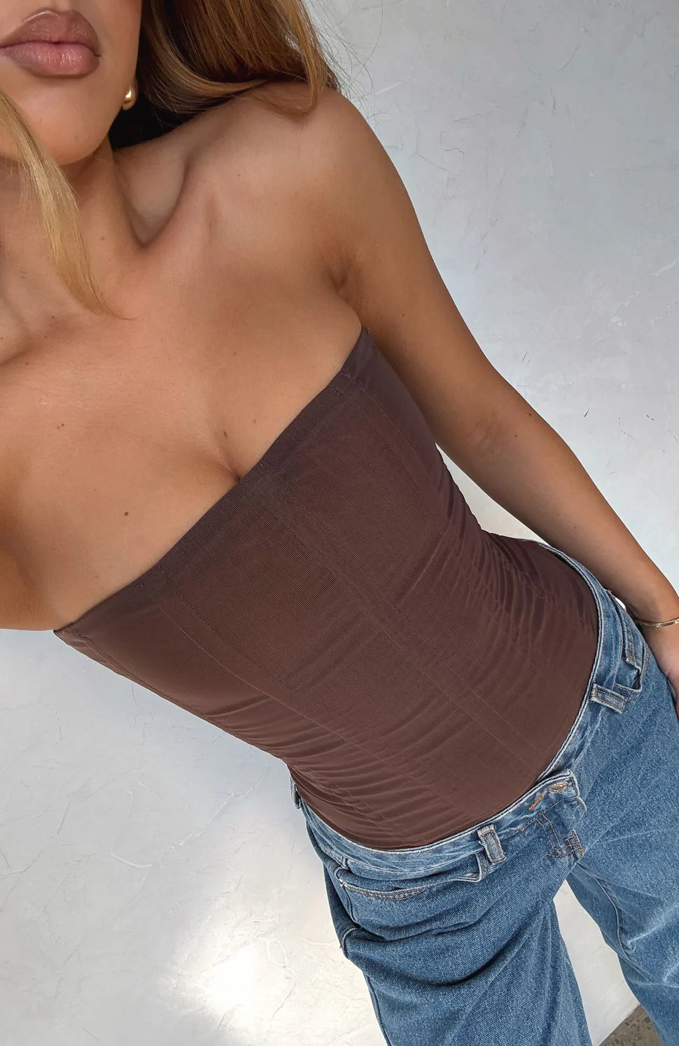 Tell Me A Secret Strapless Bustier Chocolate - Image 9