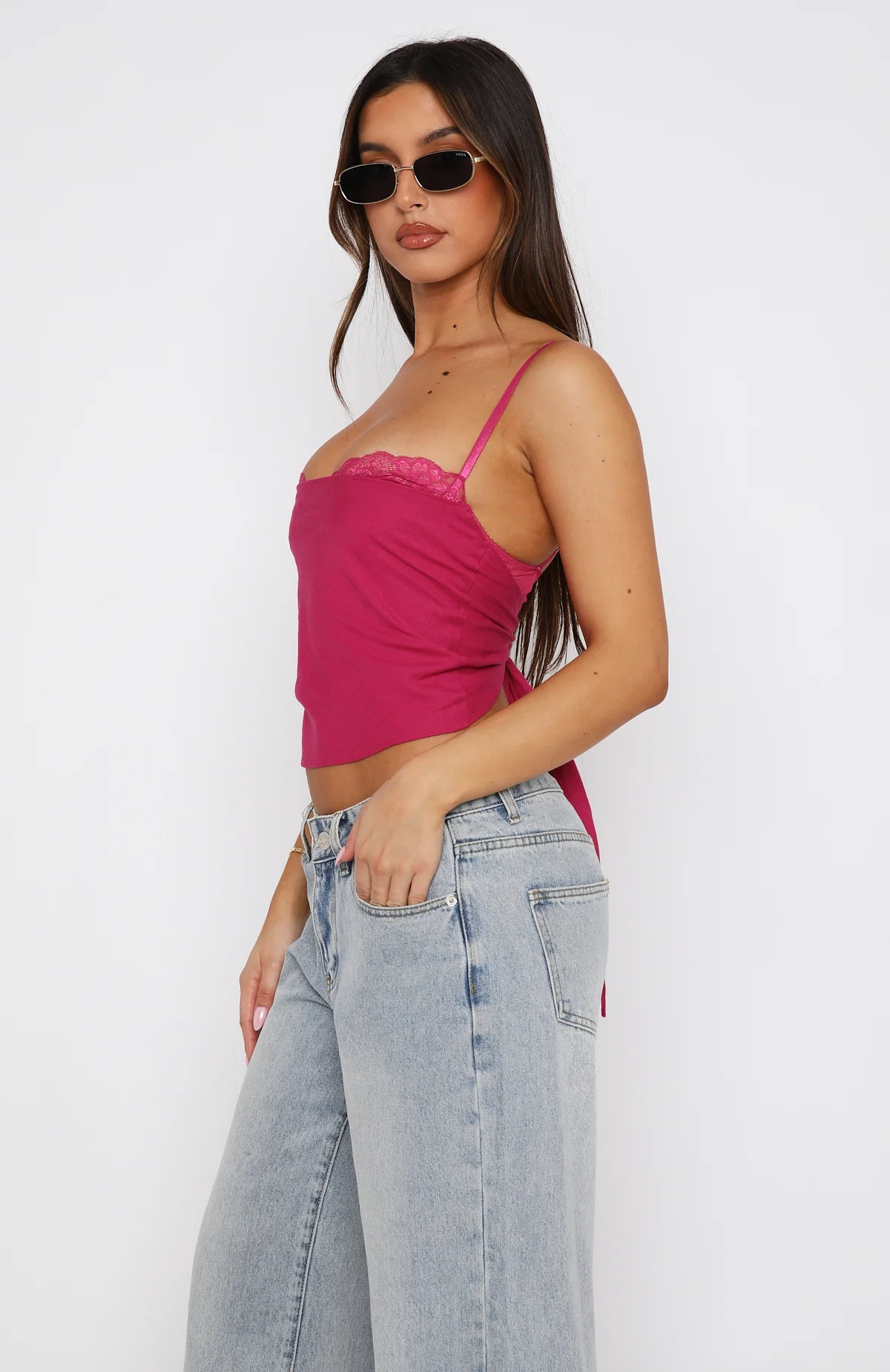 Tell Me All About It Top Fuchsia - Image 3