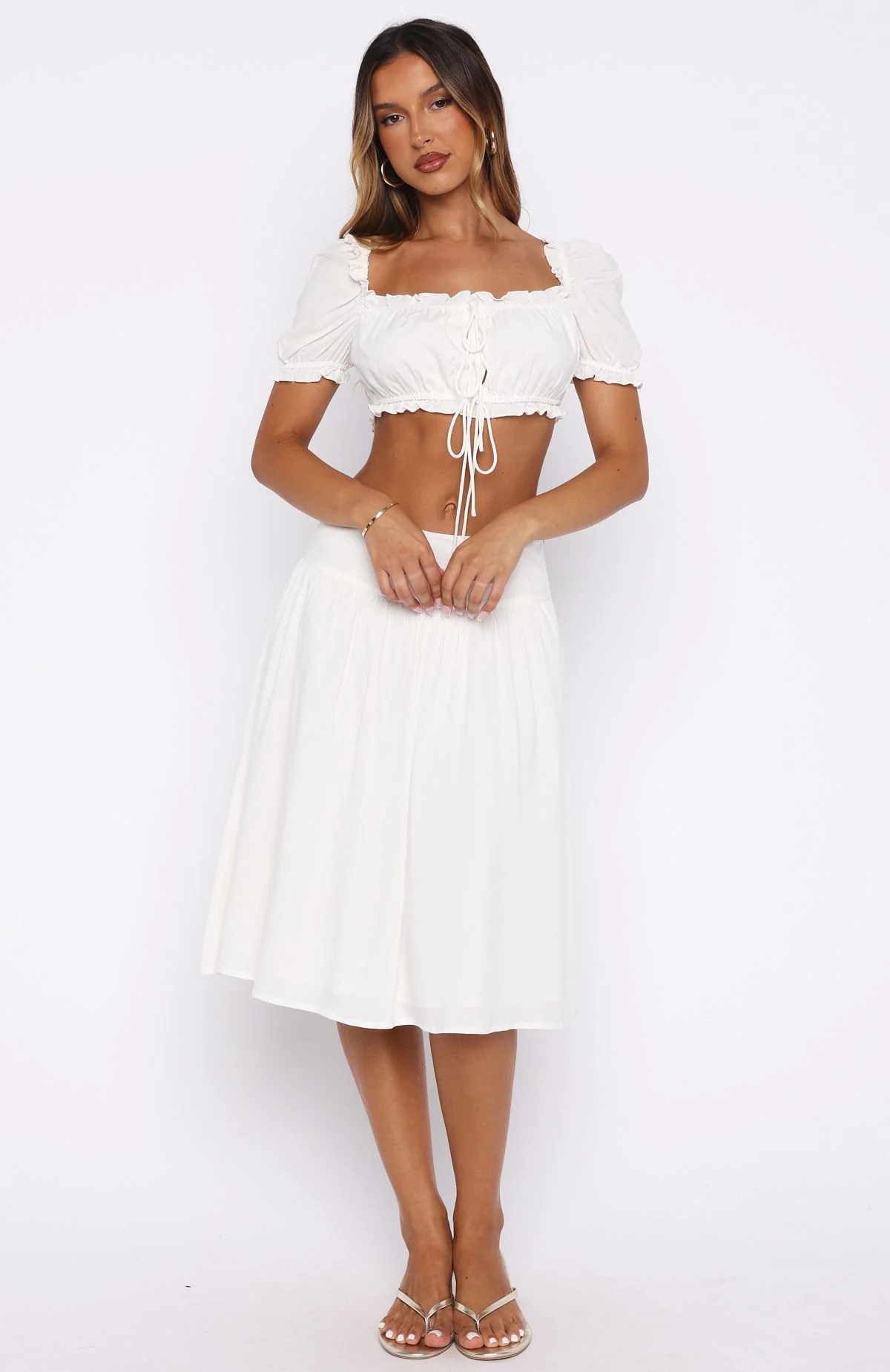Tender Moments Midi Skirt White - Image 3