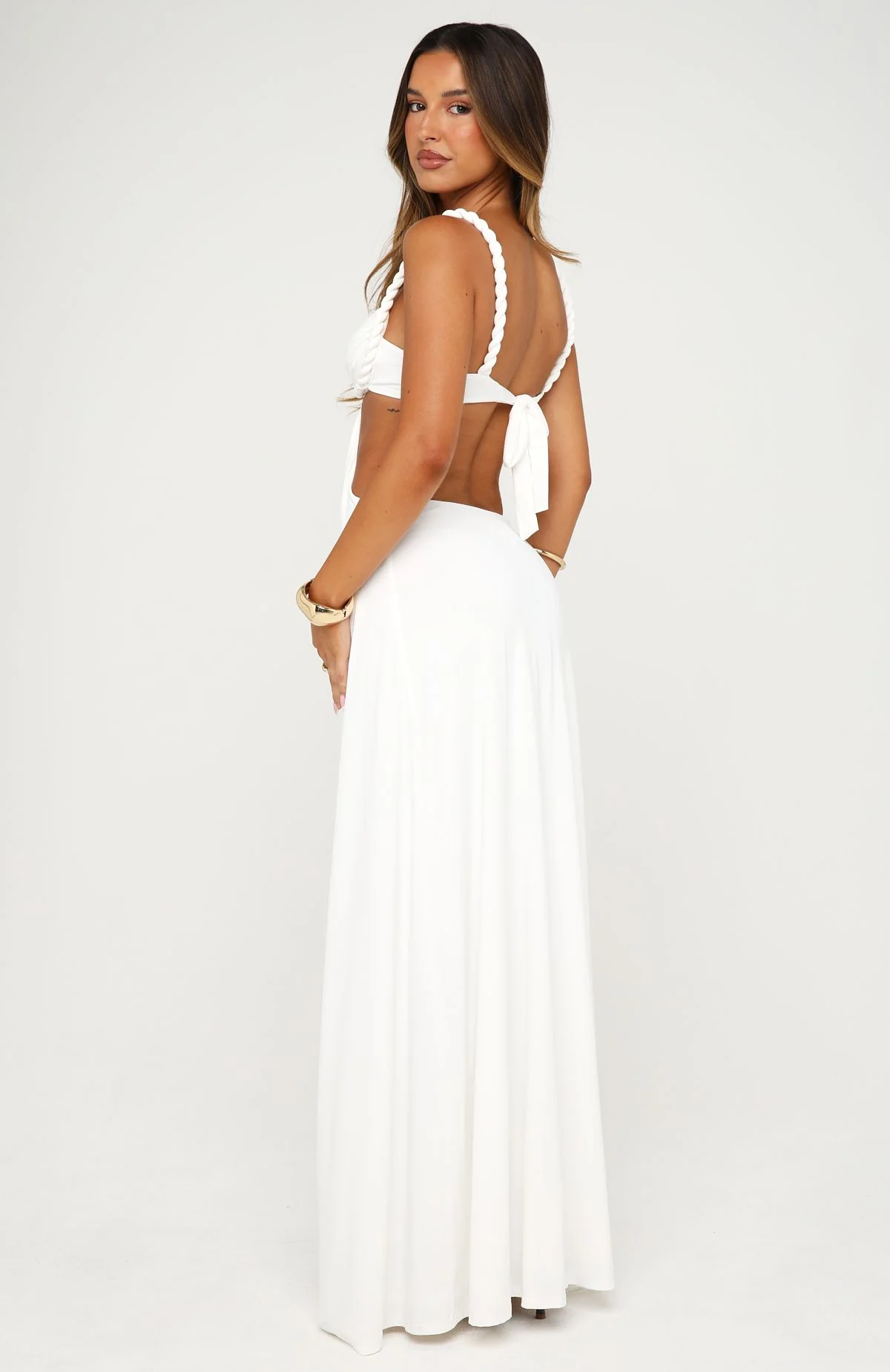 Tessara Twist Maxi Dress Off White - Image 5