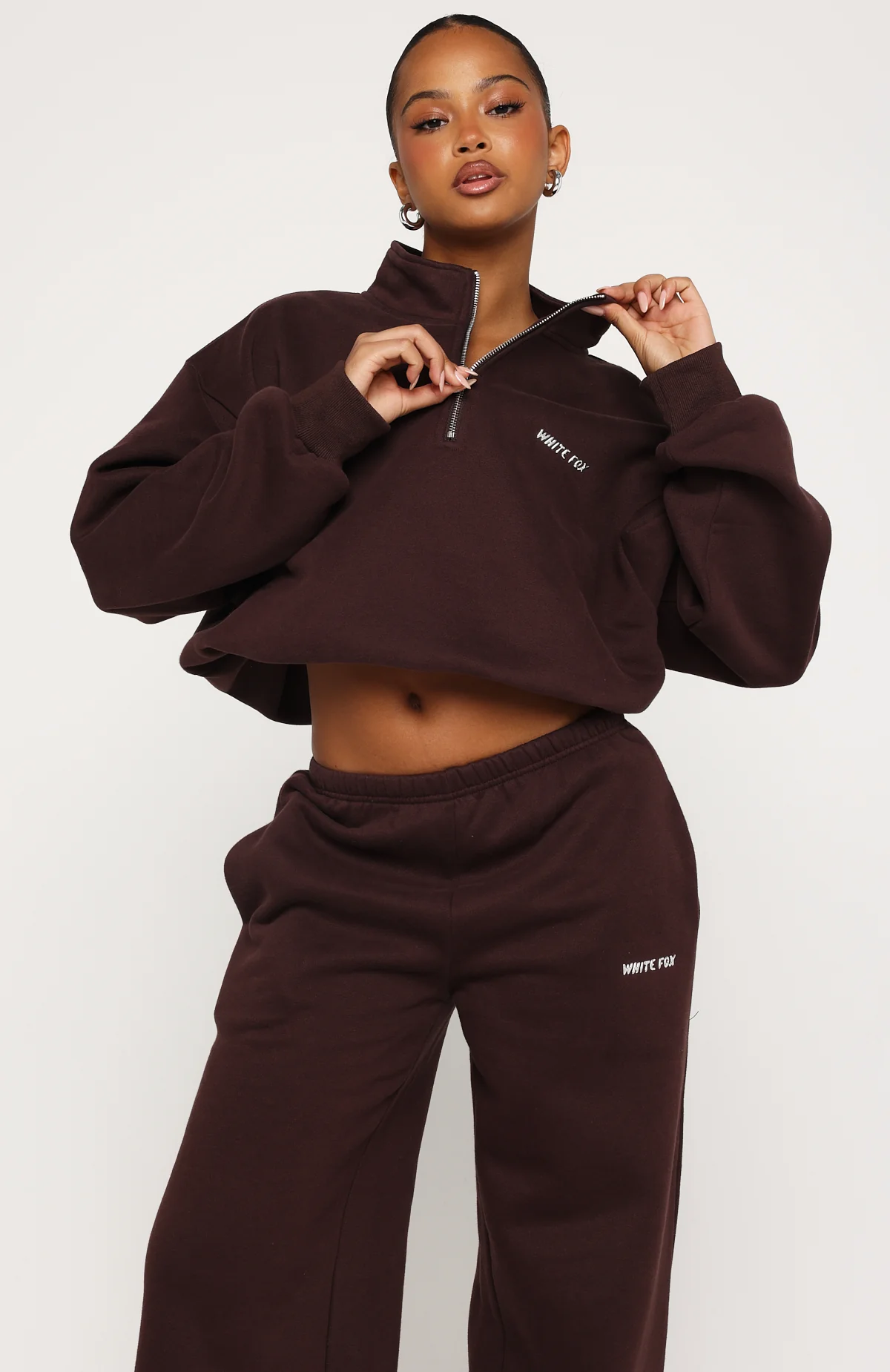 Test Drive Boxy Quarter Zip Sweater Chocolate - Image 2