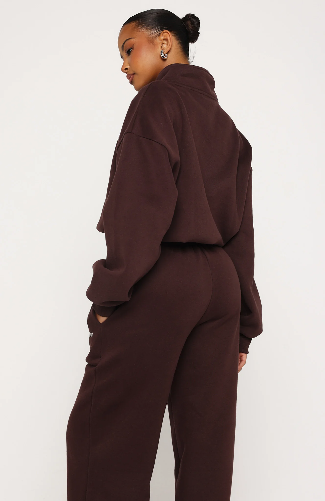 Test Drive Boxy Quarter Zip Sweater Chocolate - Image 4