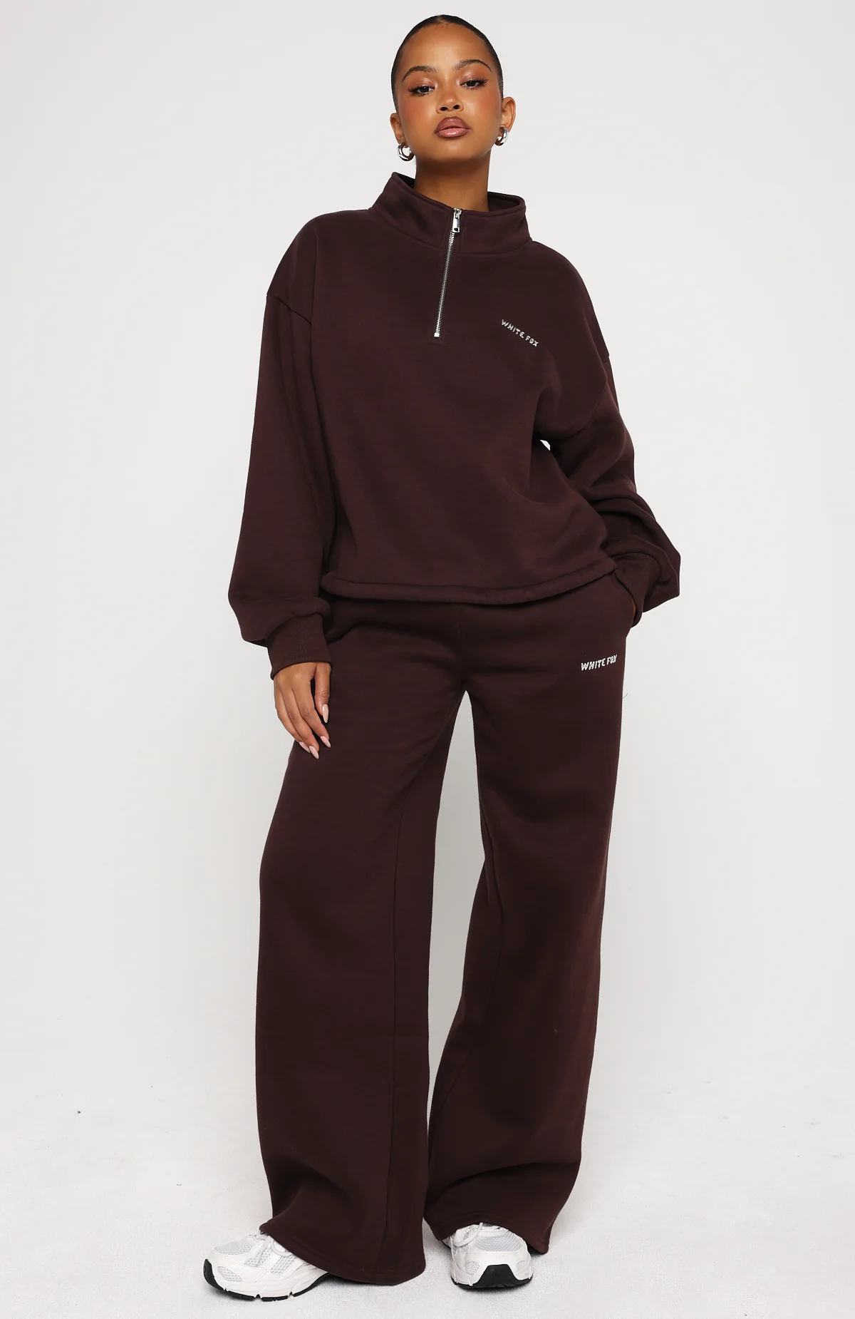 Test Drive Boxy Quarter Zip Sweater Chocolate - Image 5