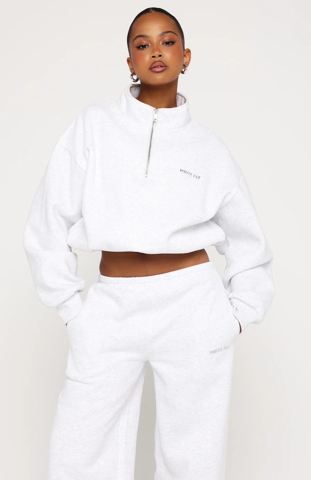 Test Drive Boxy Quarter Zip Sweater Grey Marle - Image 2