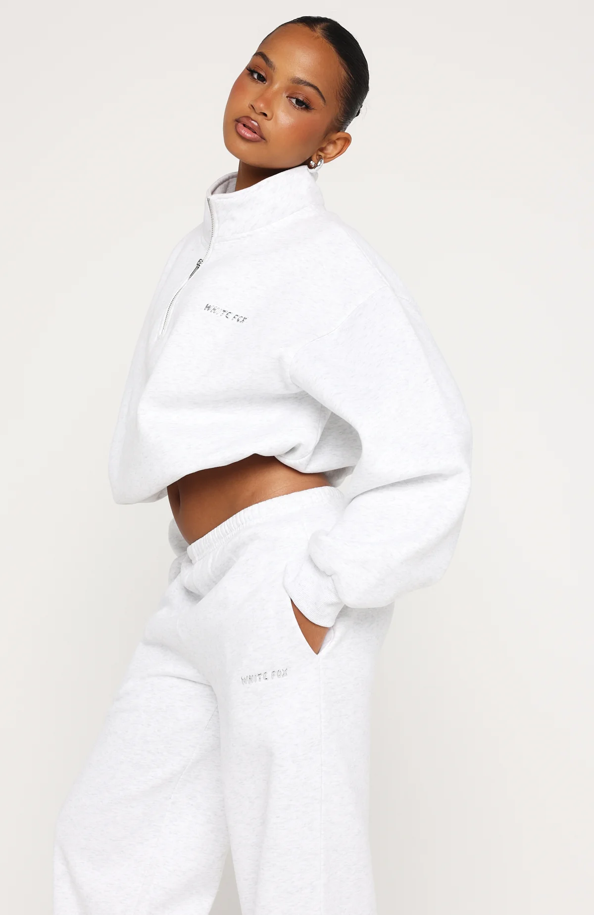 Test Drive Boxy Quarter Zip Sweater Grey Marle - Image 3