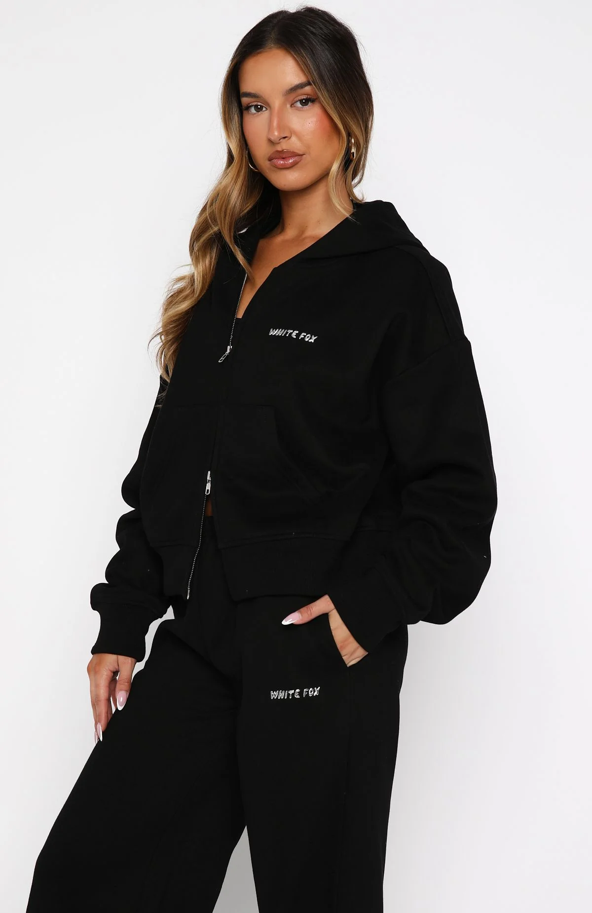 Test Drive Boxy Zip Front Hoodie Black - Image 3