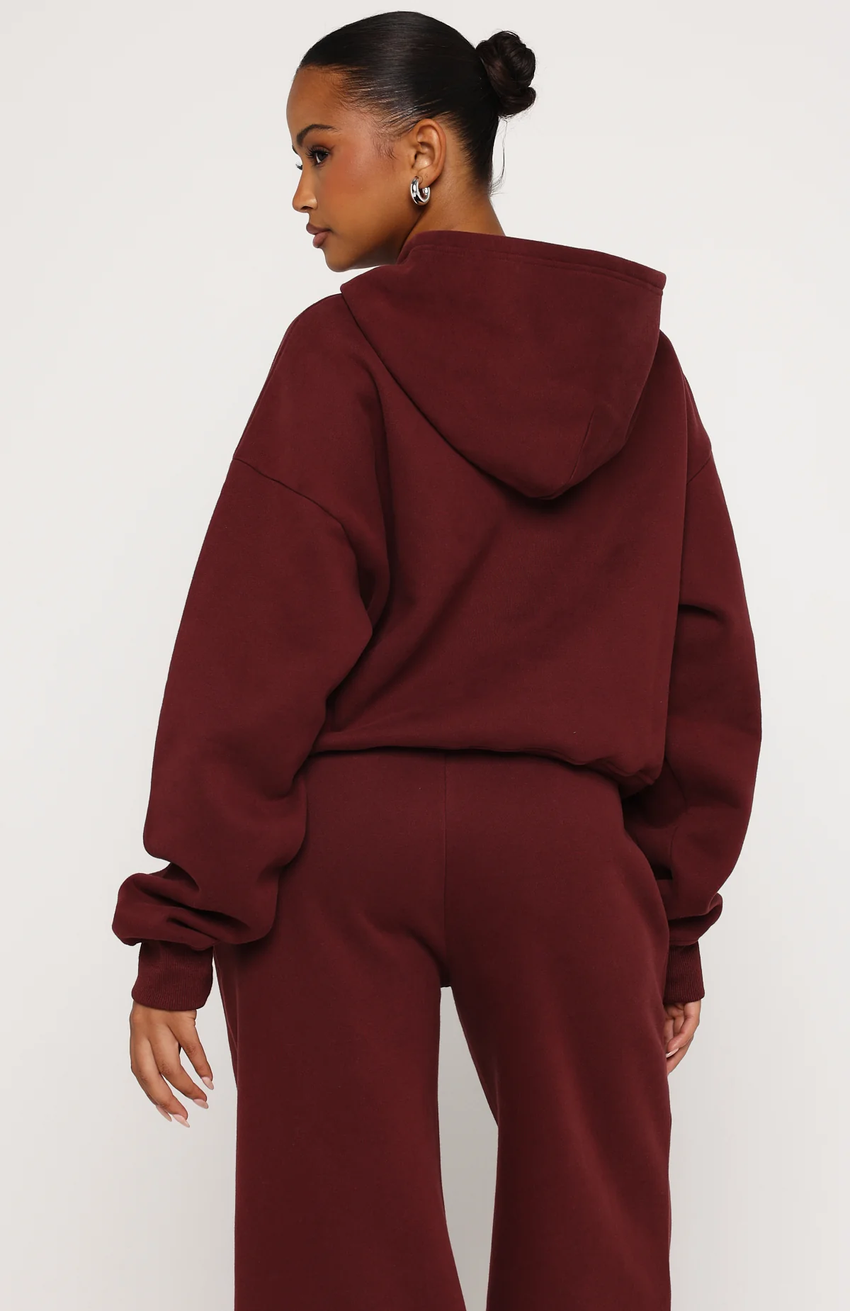 Test Drive Boxy Zip Front Hoodie Dark Cherry - Image 4