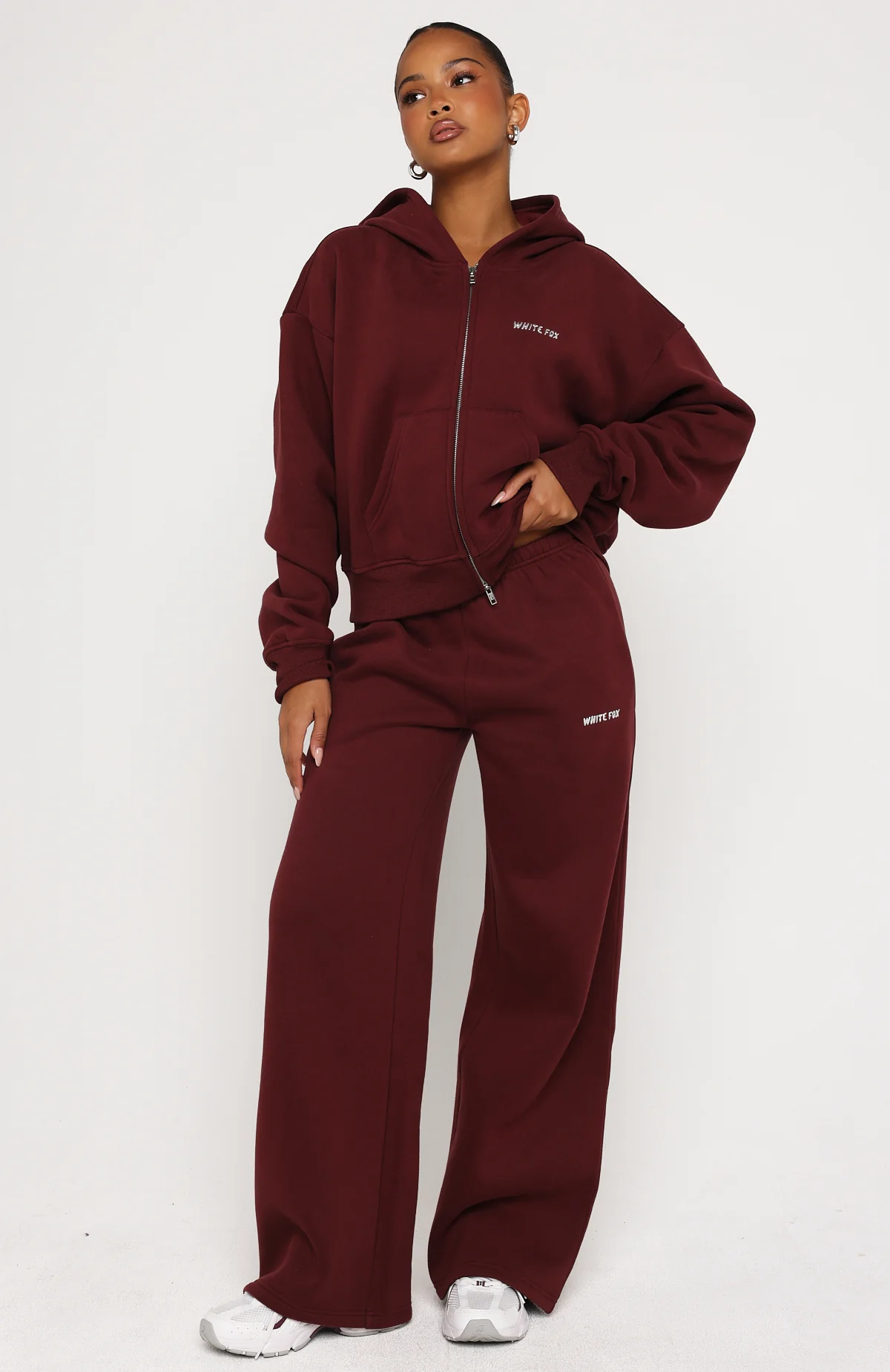 Test Drive Boxy Zip Front Hoodie Dark Cherry - Image 5