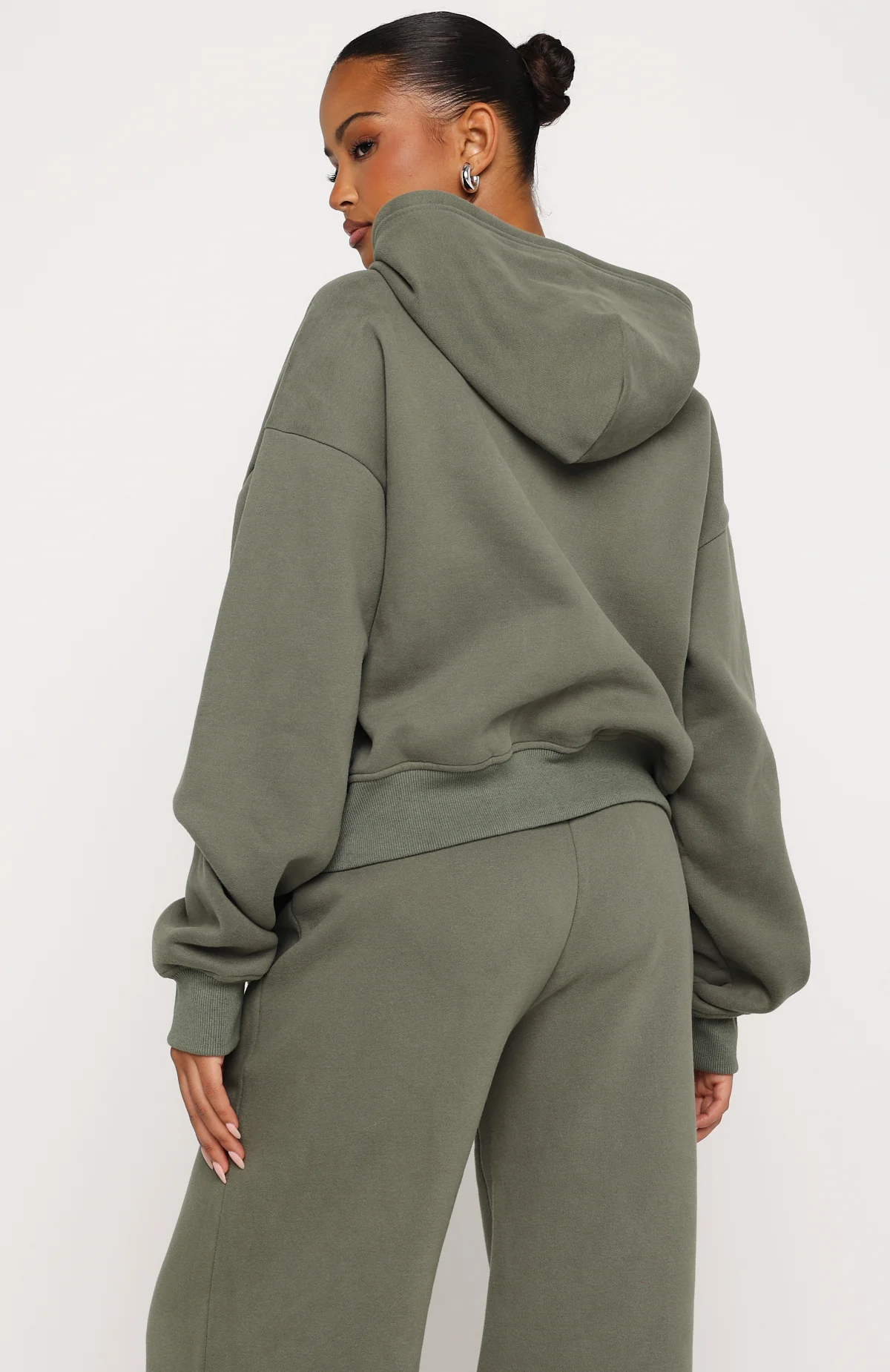 Test Drive Boxy Zip Front Hoodie Khaki - Image 3