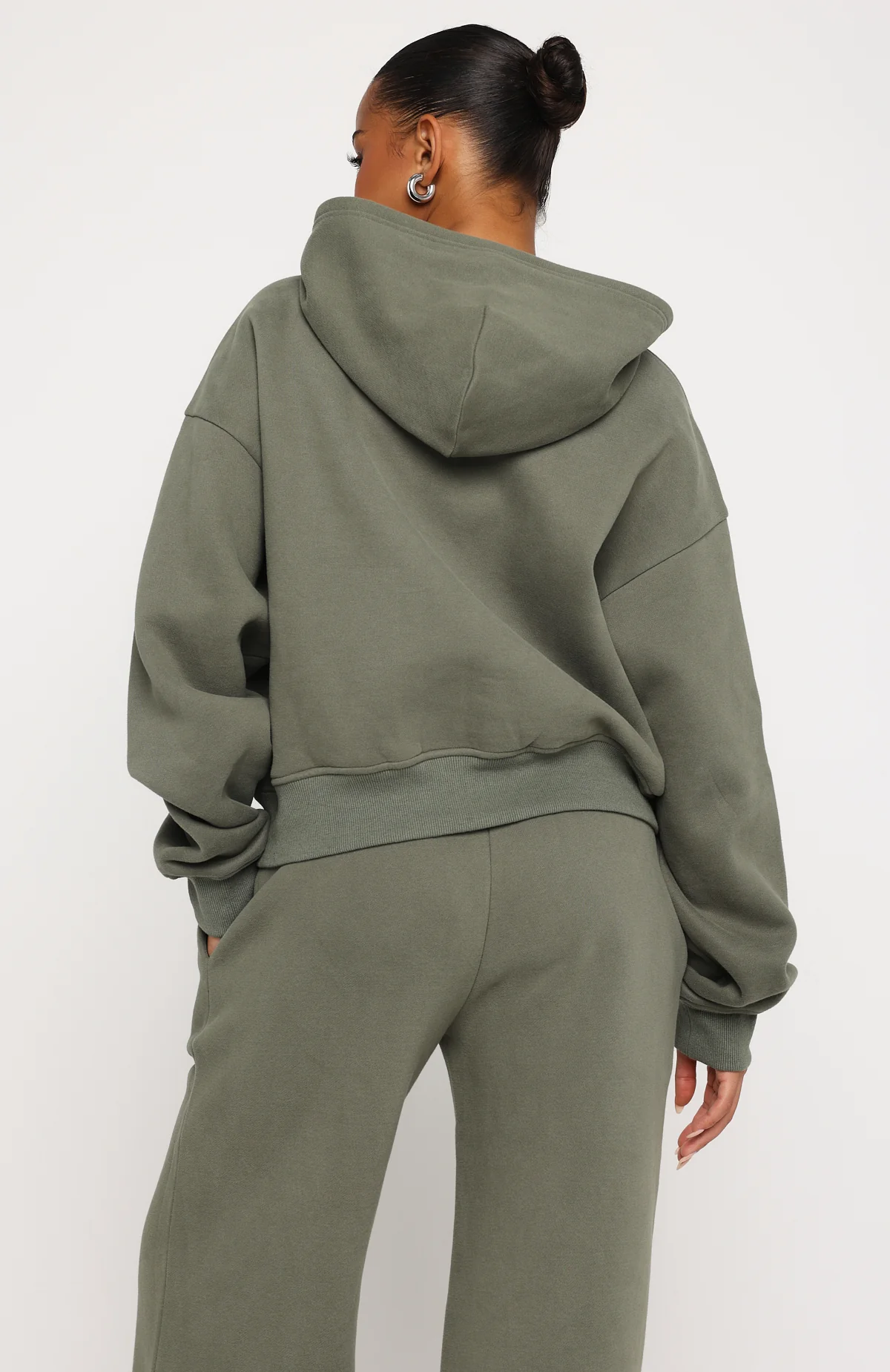 Test Drive Boxy Zip Front Hoodie Khaki - Image 4