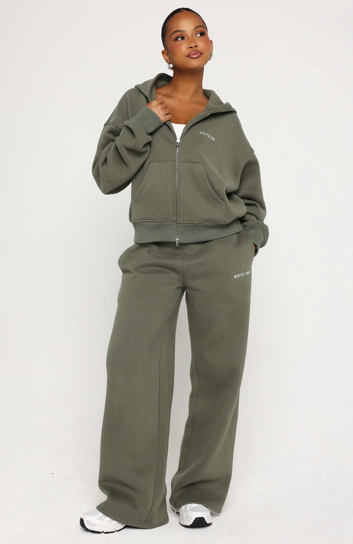 Test Drive Boxy Zip Front Hoodie Khaki - Image 5