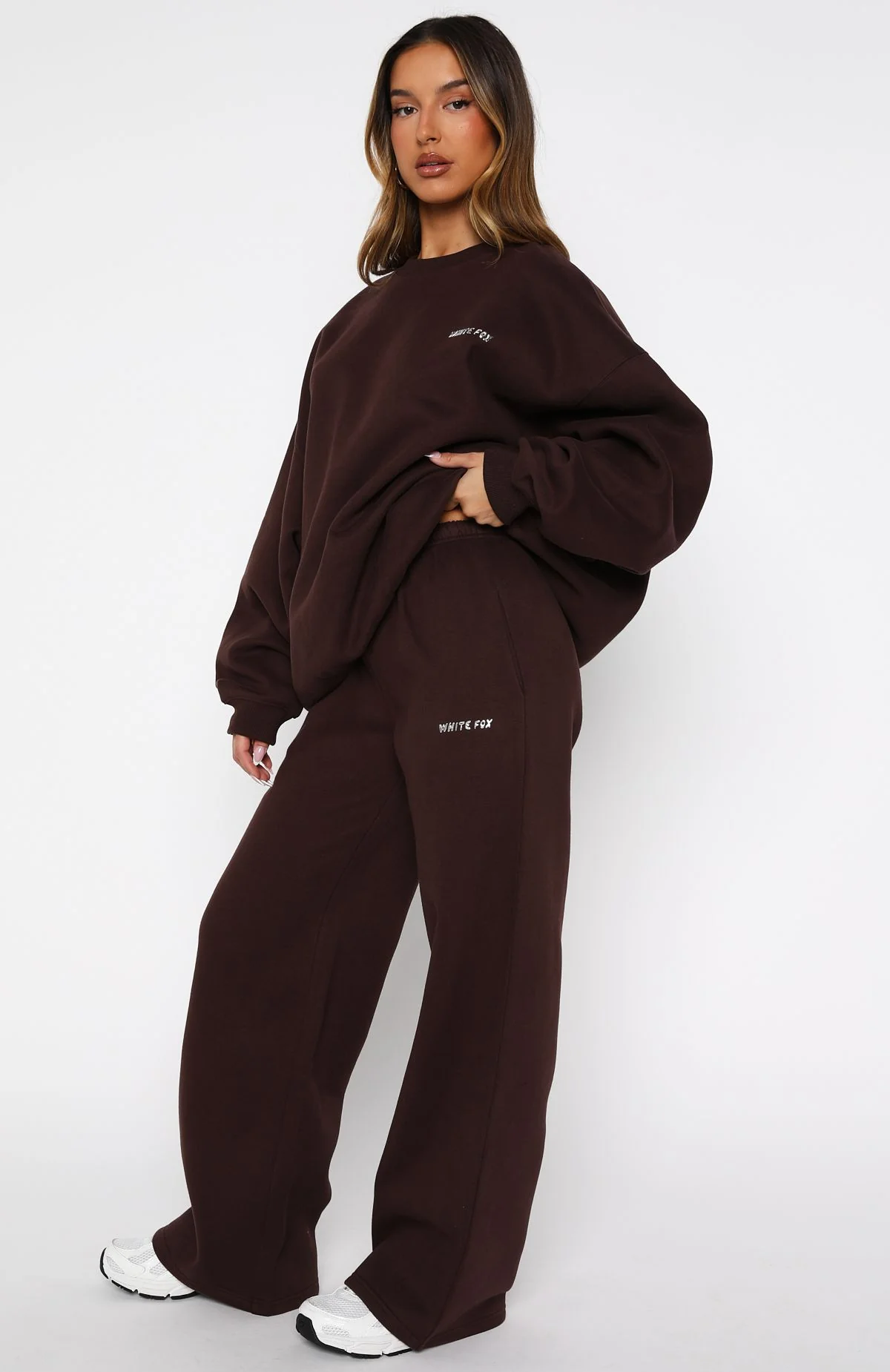 Test Drive Wide Leg Sweatpants Chocolate - Image 3