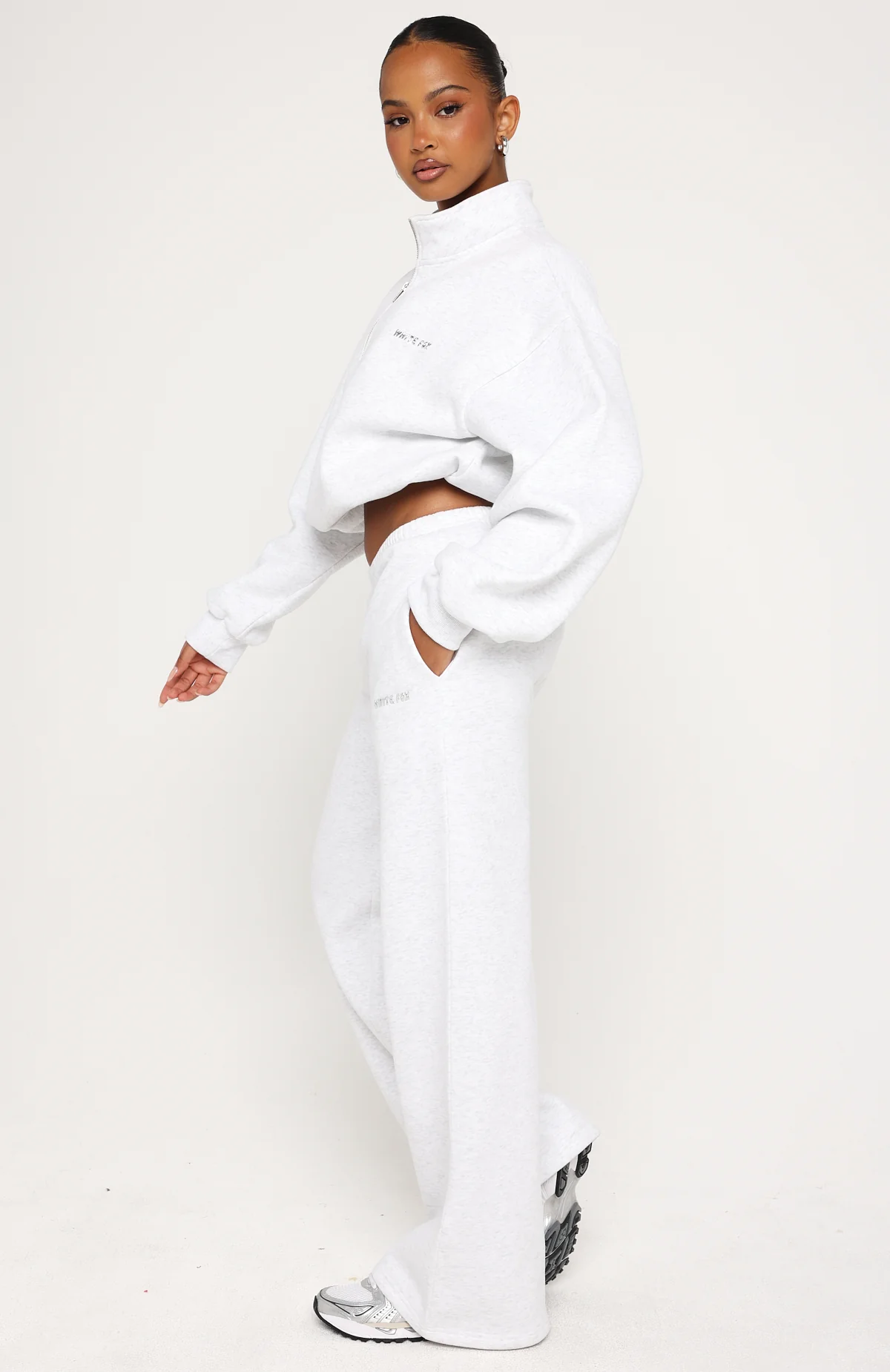 Test Drive Wide Leg Sweatpants Grey Marle - Image 3