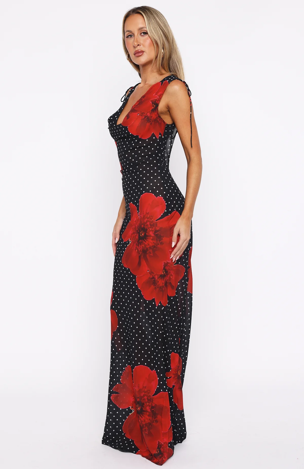 That's Amore Maxi Dress Black Scarlet Bloom - Image 3