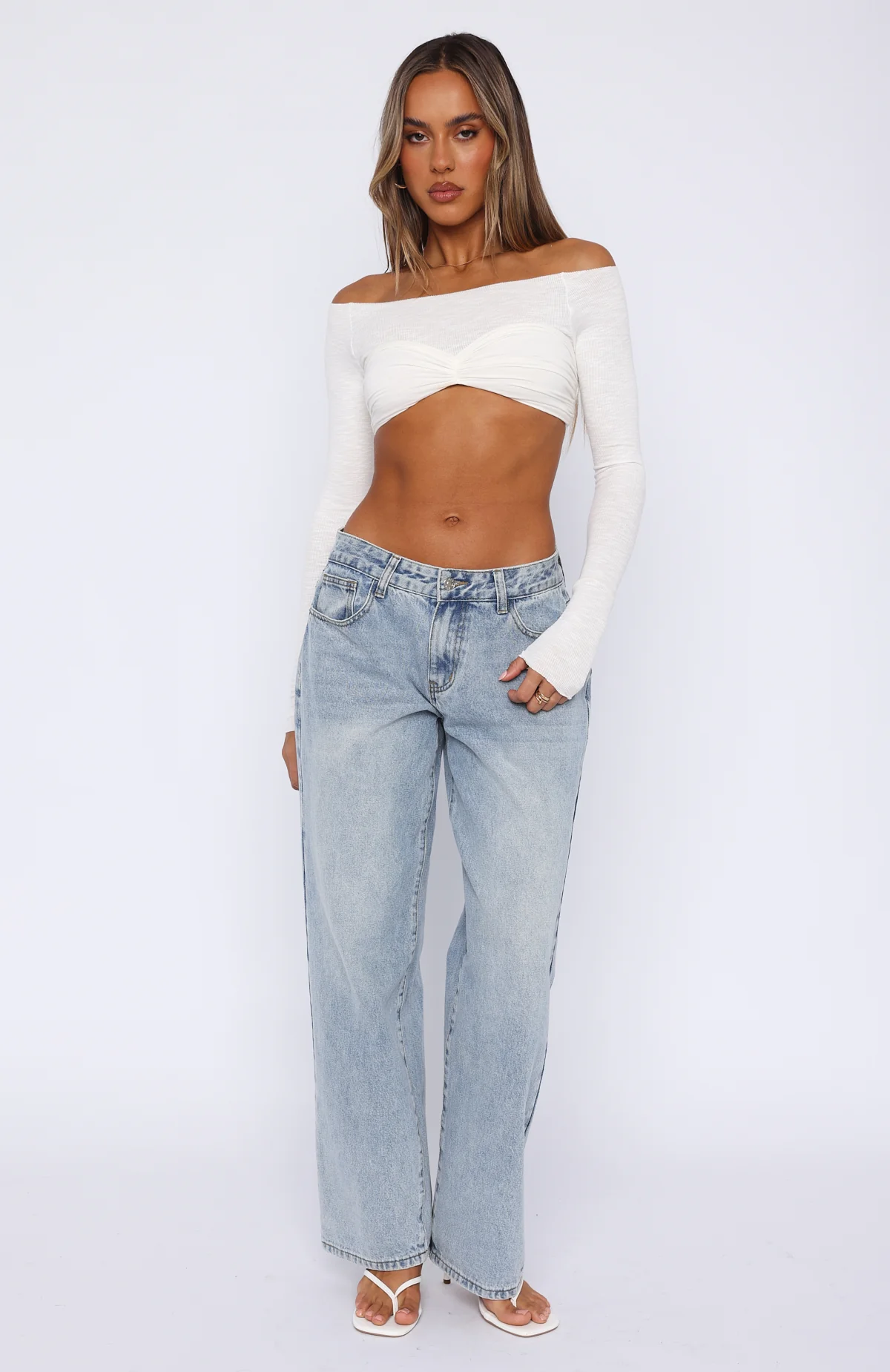 The Rehearsal Long Sleeve Crop White - Image 5