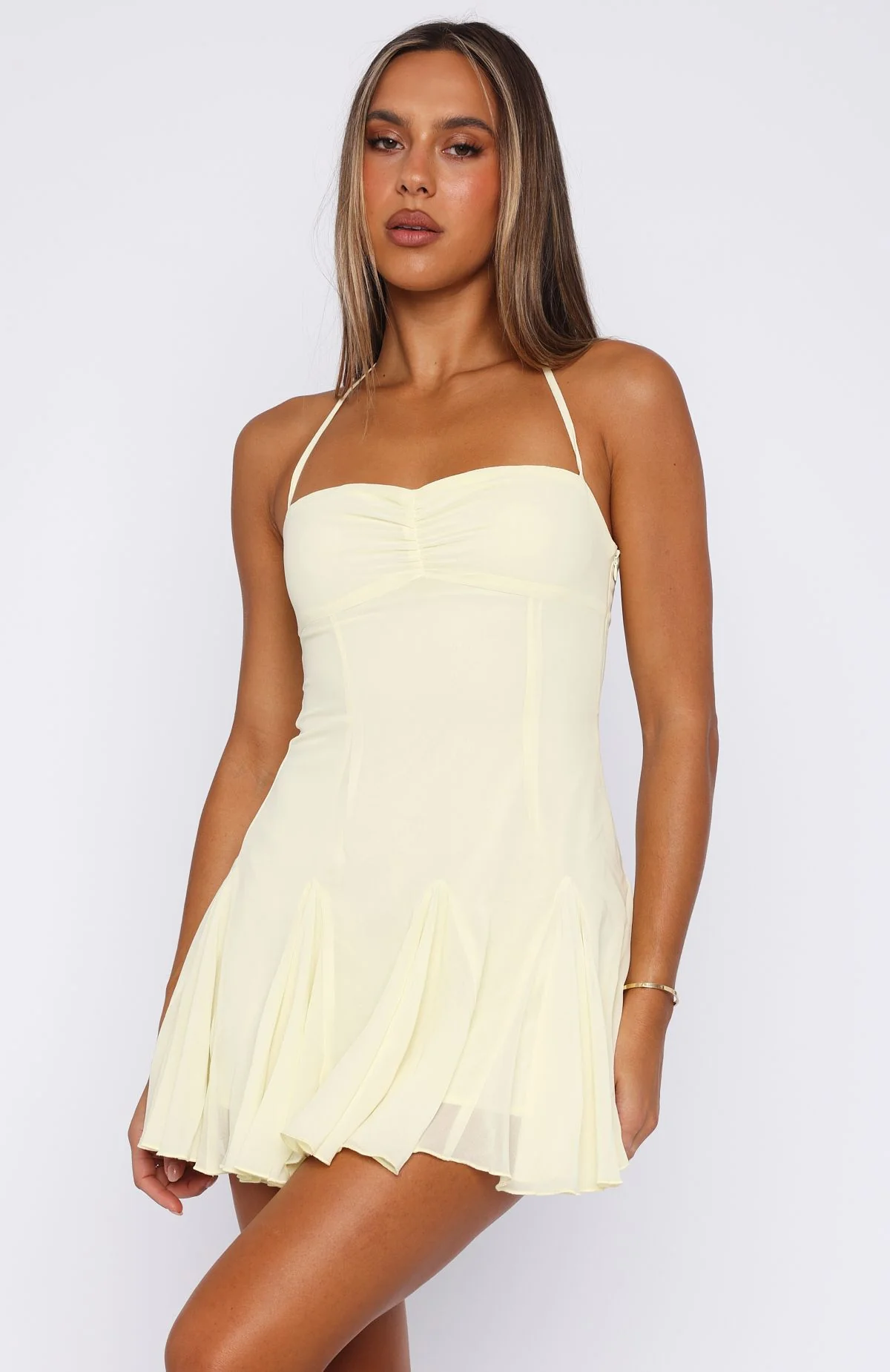 Think I'm In Love Mini Dress Lemon - Image 2