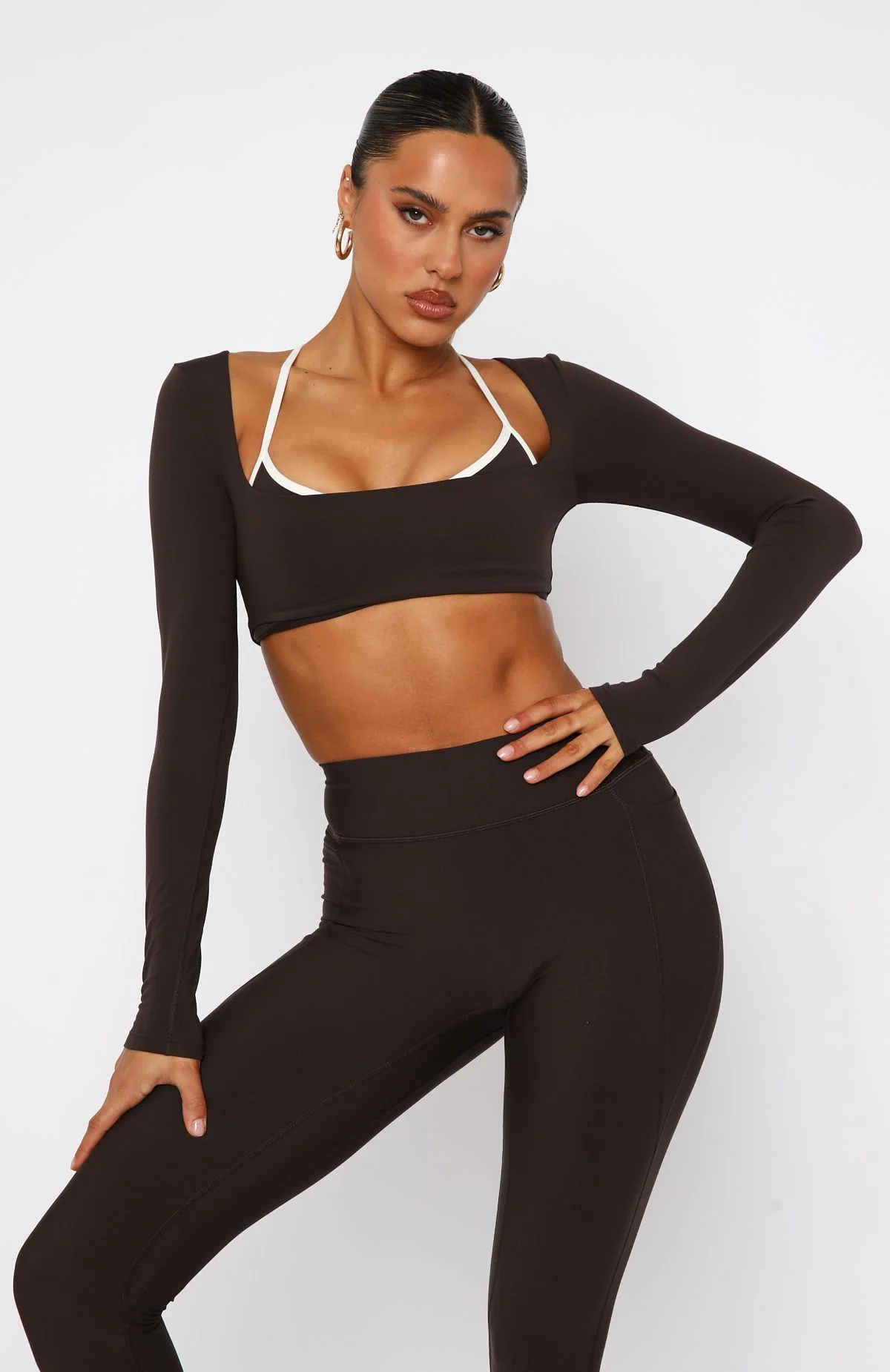 Thriving Long Sleeve Crop Espresso - Image 2
