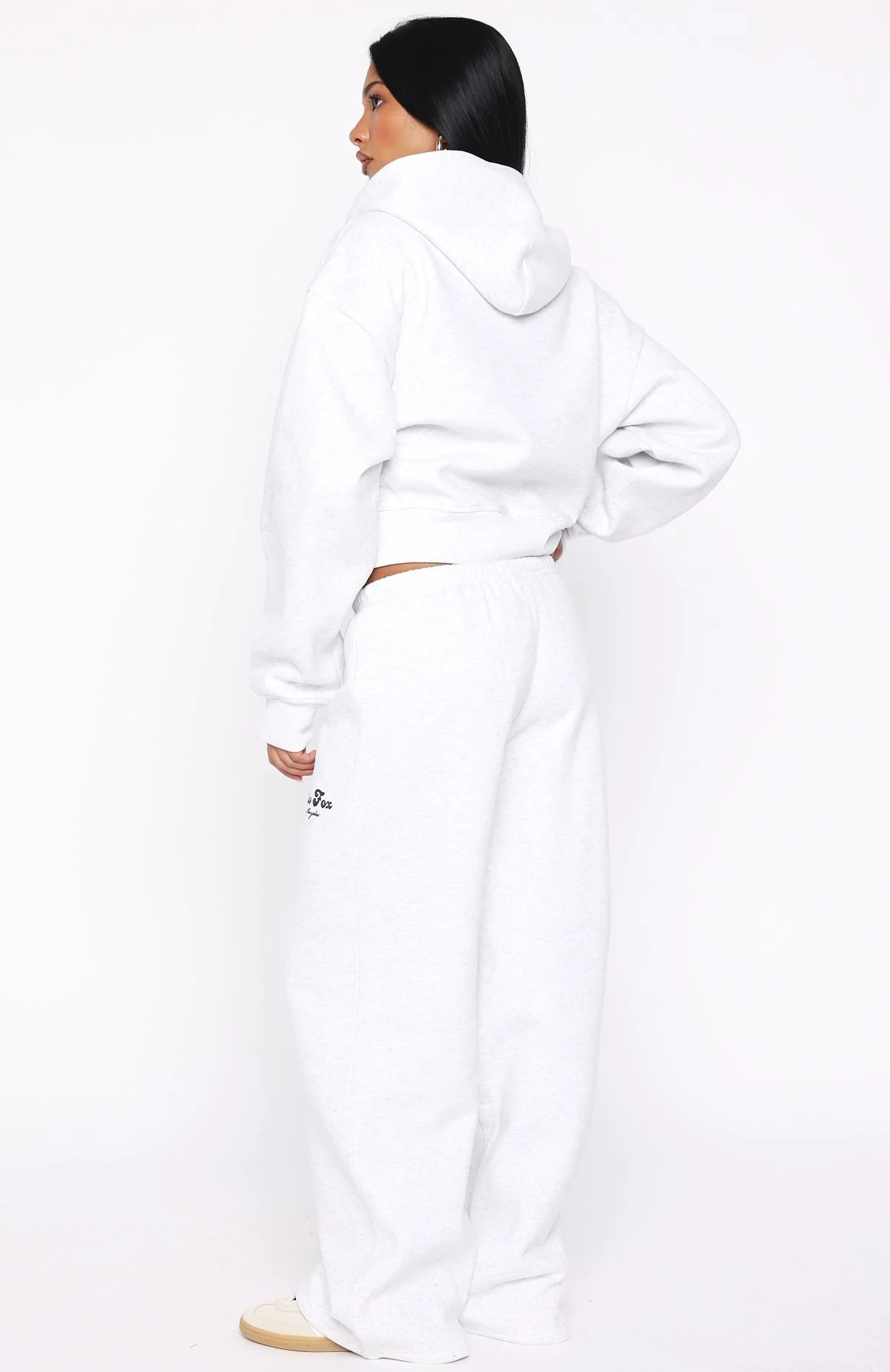 Through Thick And Thin Wide Leg Sweatpants Grey Marle - Image 4